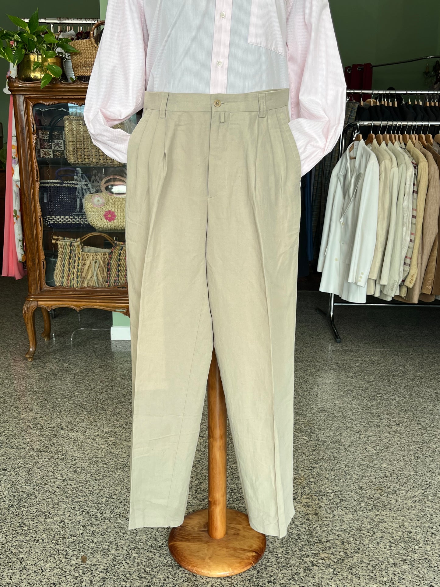 Calzoni Versace in lino/viscosa tg. 46
