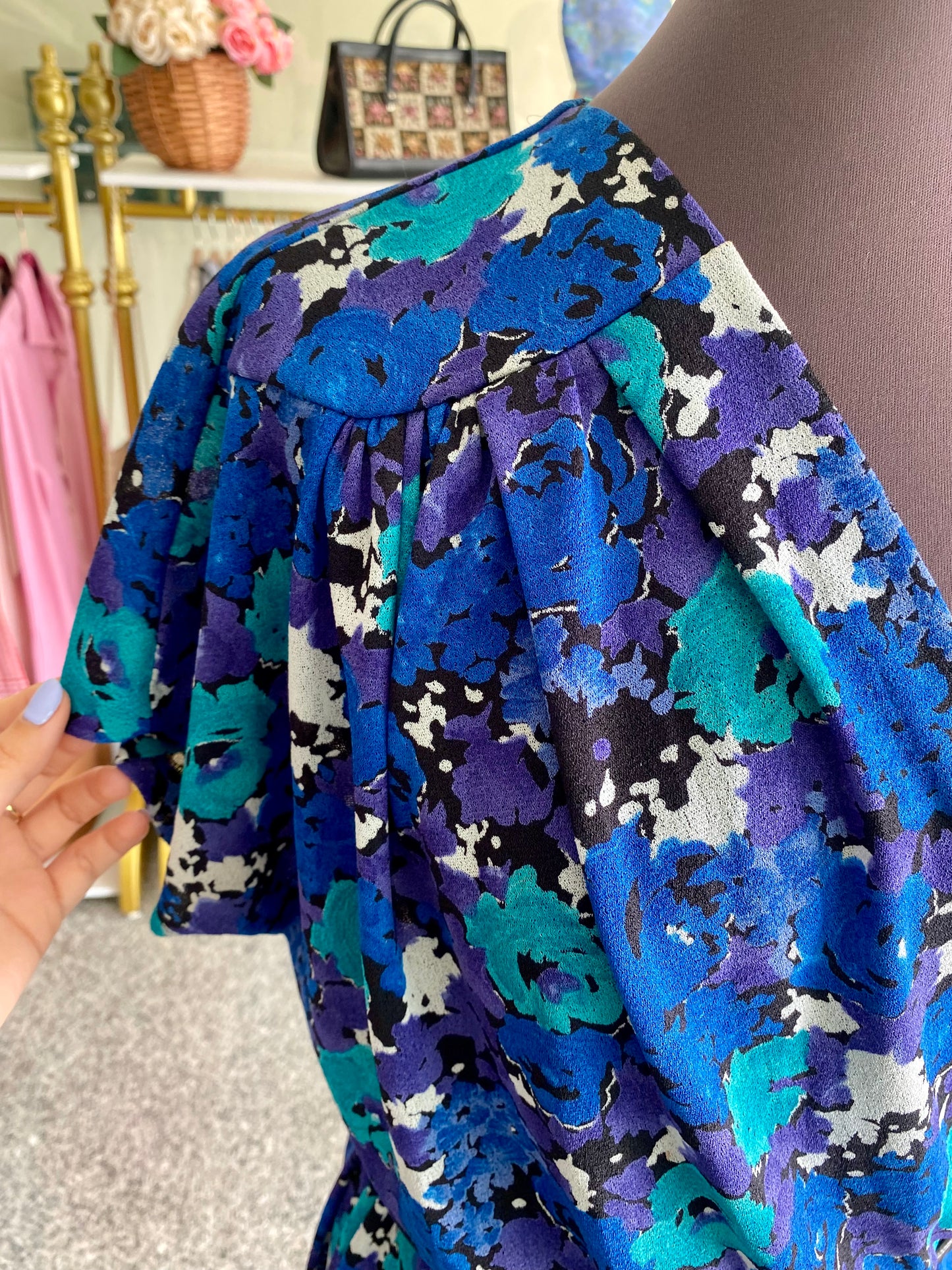 Abito estivo fiori bluette - TG. 42/44