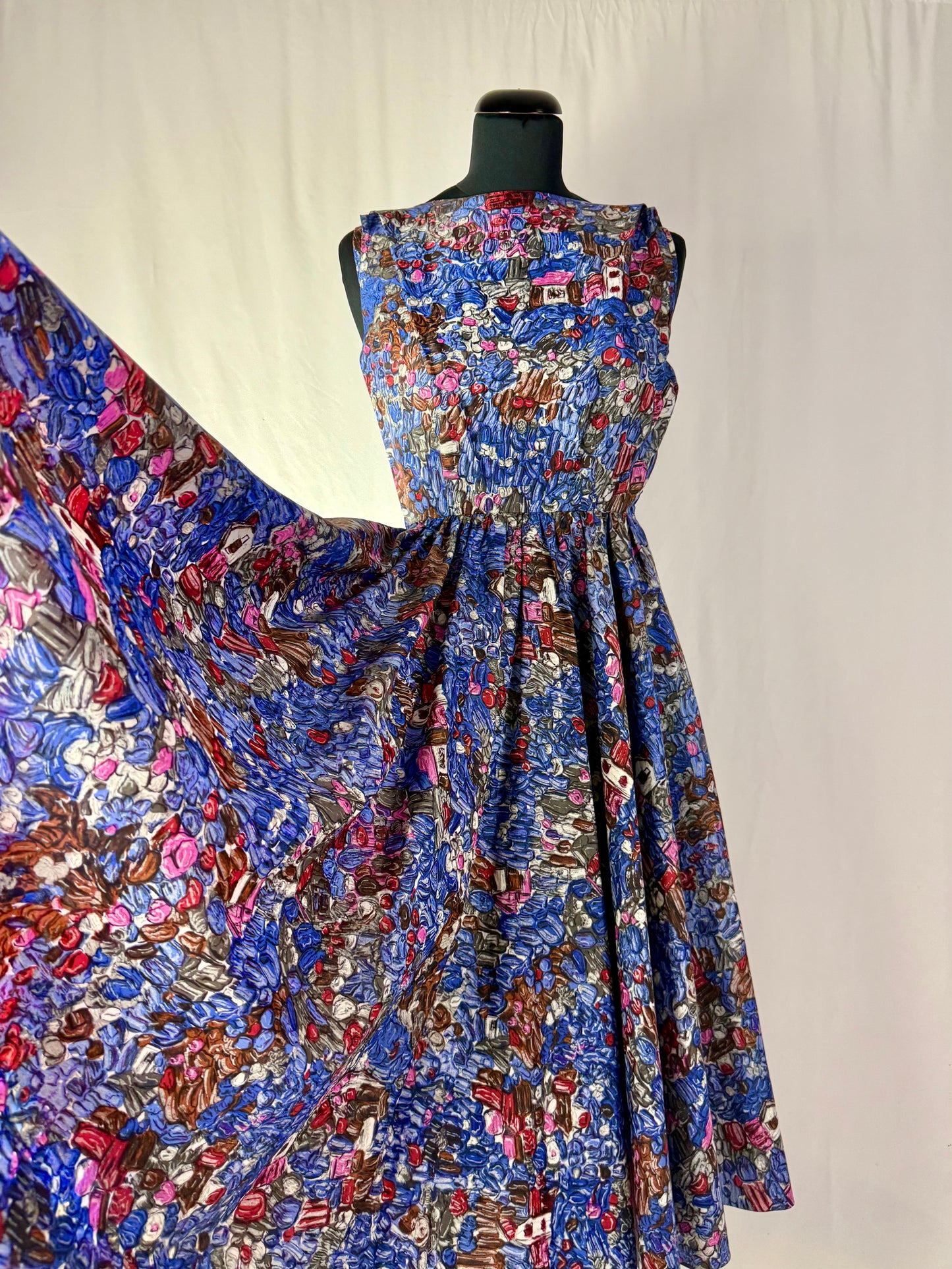 Abito anni ‘50 “Stampa Liberty Blu” – TG. 36