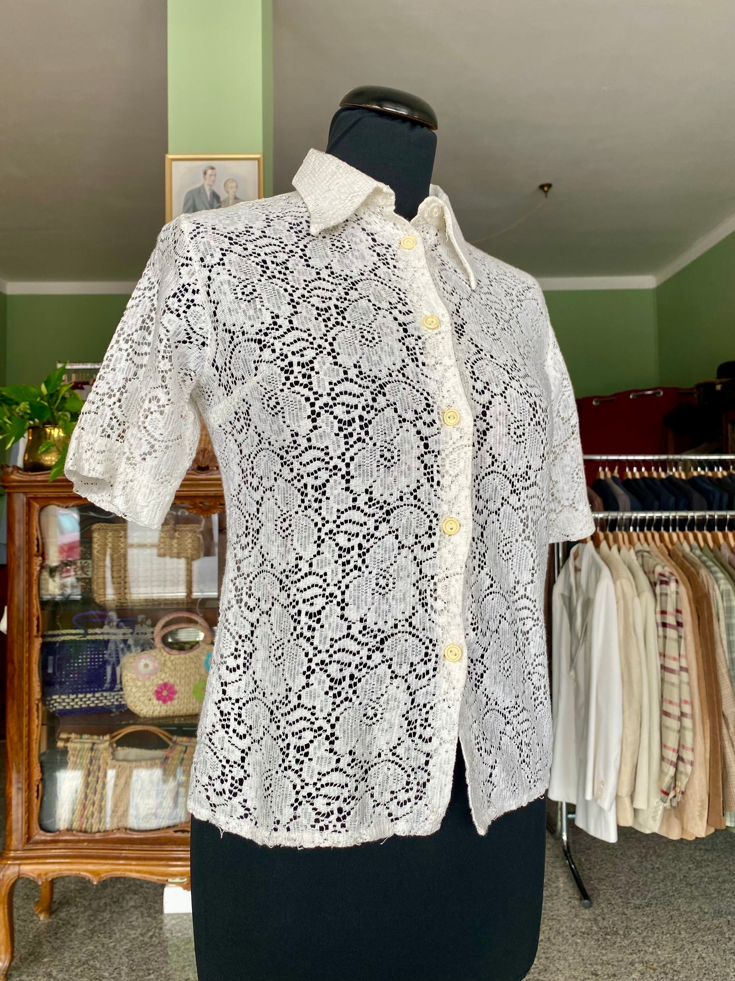 Camicia anni ‘70 in pizzo - TG. 38
