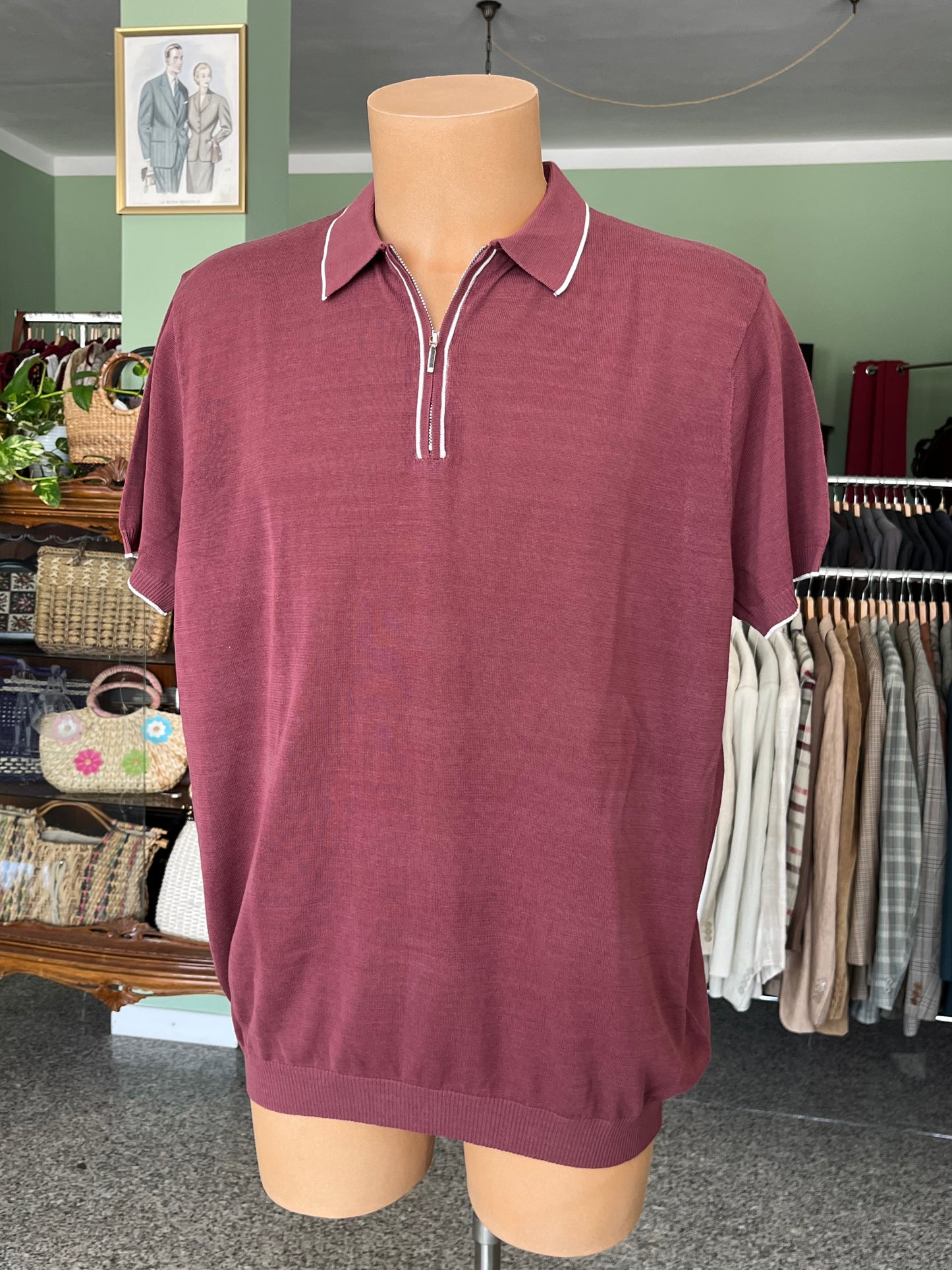 Polo a maniche corte cotone/lino tg. 58