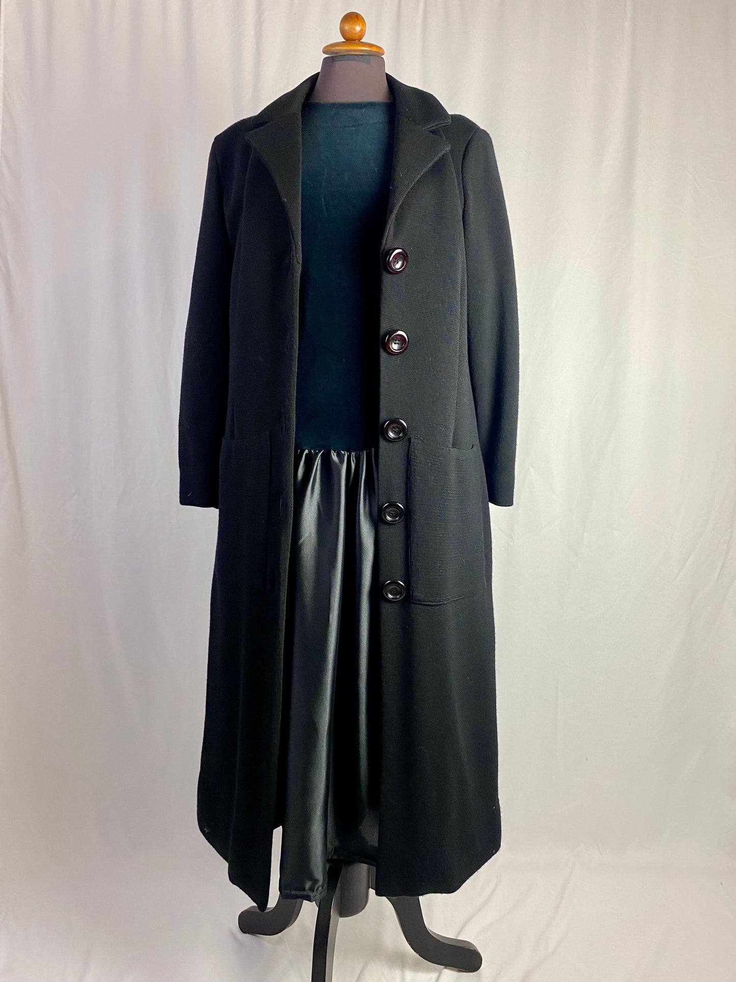 Cappotto in maglia di lana nero- TG. 44 circa
