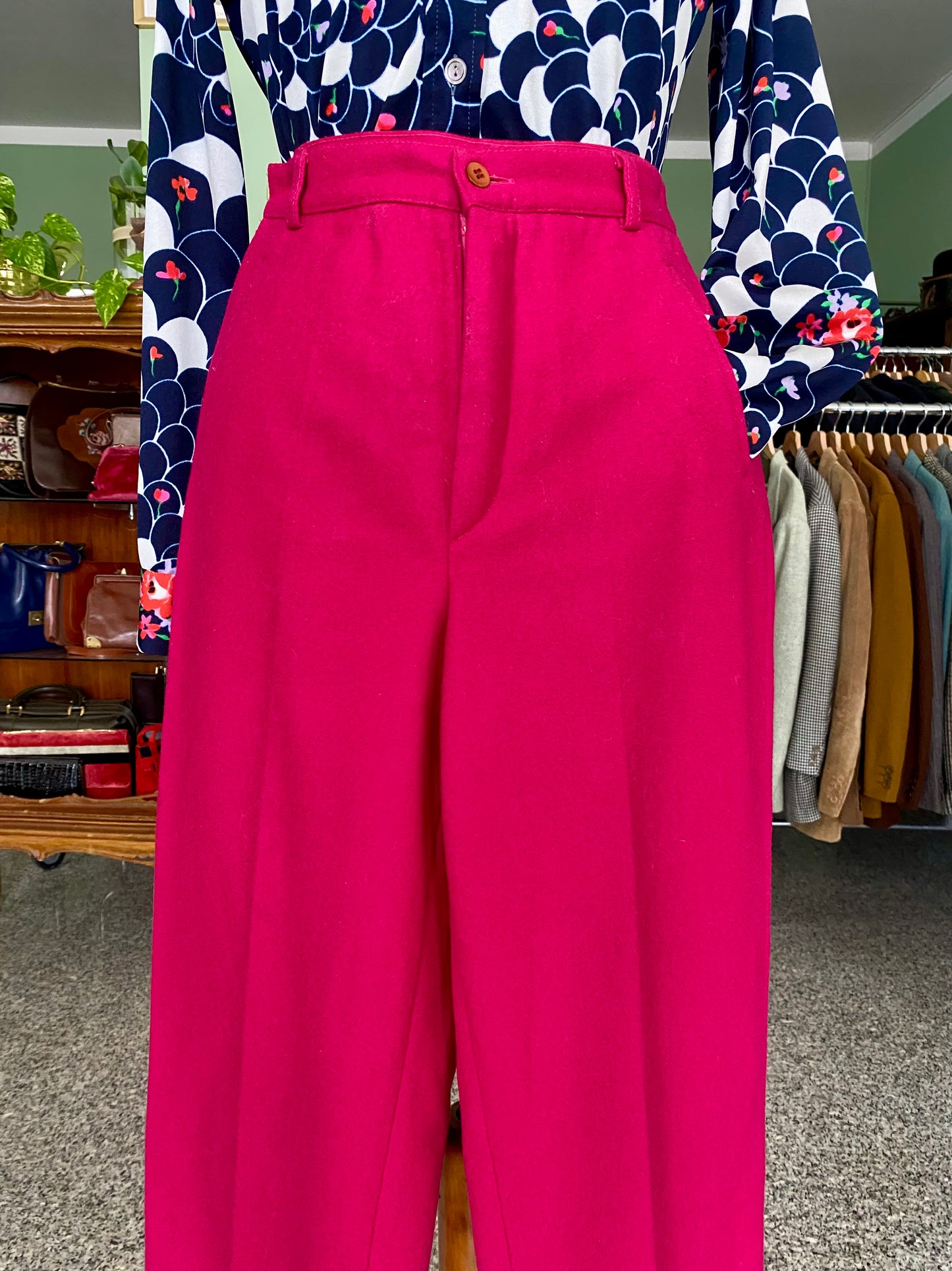 Pantaloni rosa in 100% lana - TG. 36/38