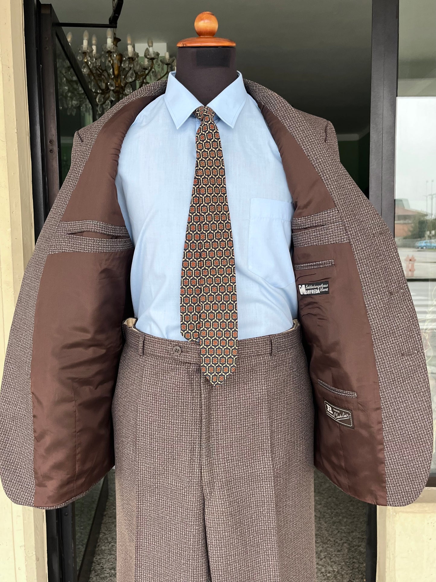 Completo anni '70 tweed tg. 56 drop 4