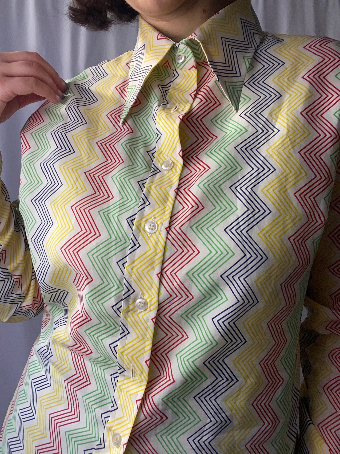 Camicia anni ‘70 zig zag- TG. 42/44