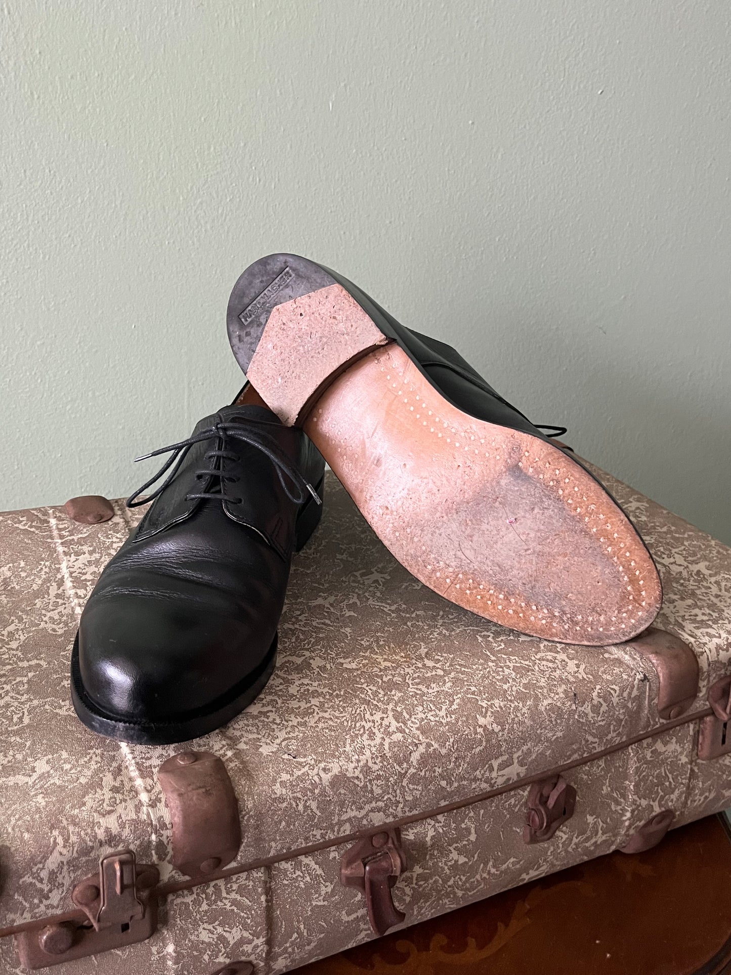 Scarpe derby pelle nera tg. 42-43.