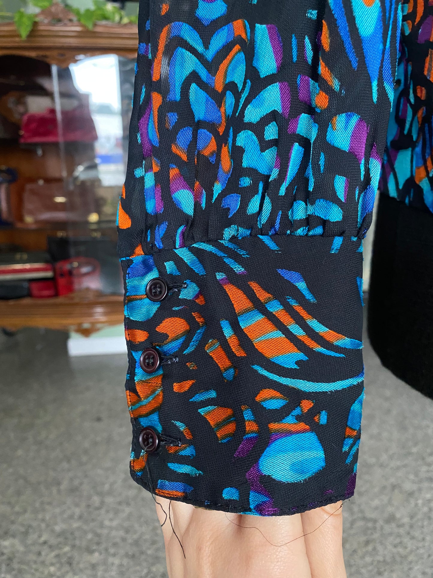 Camicia anni ‘70 stampa astratta - TG. 44 circa