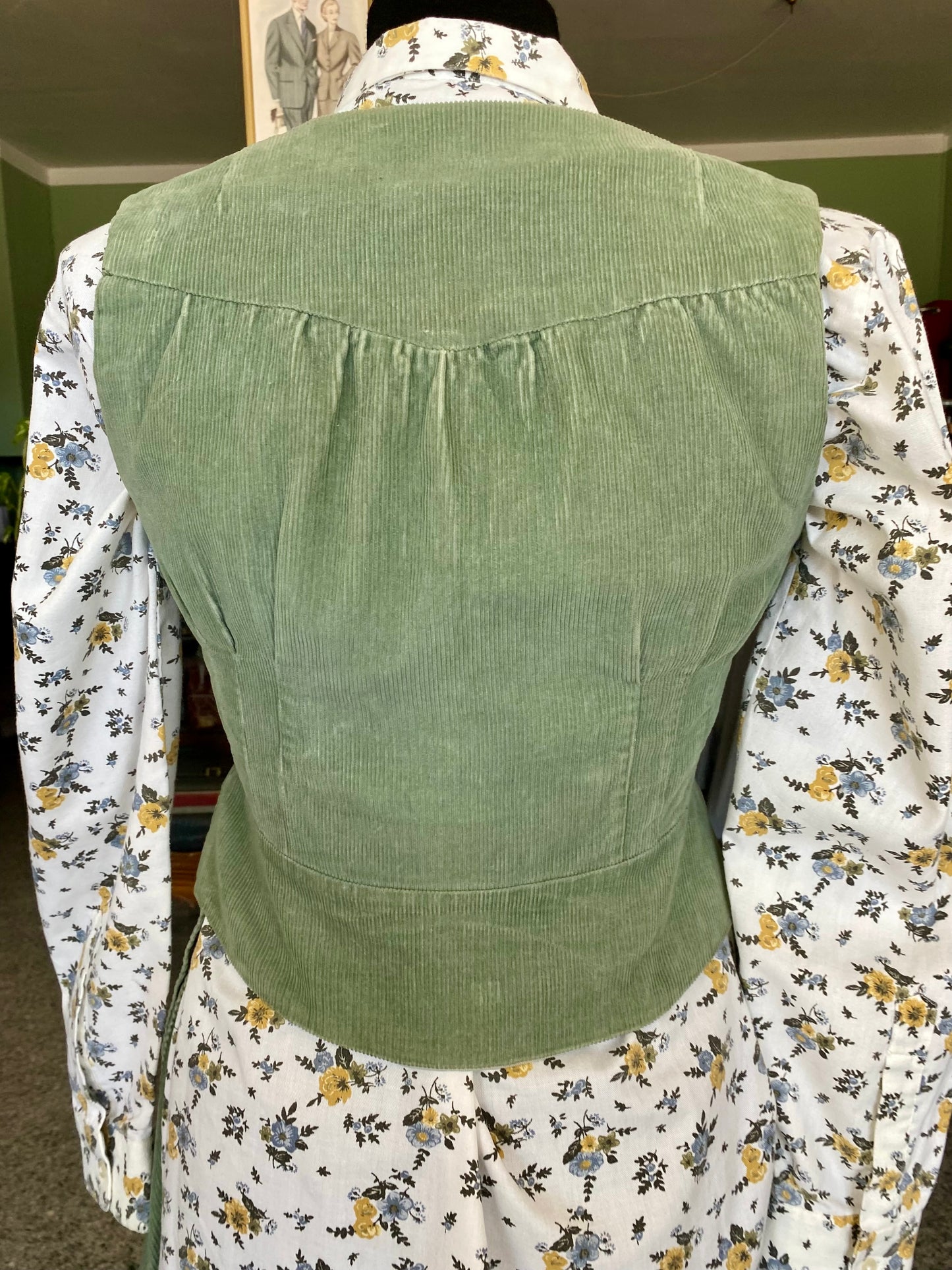 Completo gilet + gonna verde salvia - TG. 38