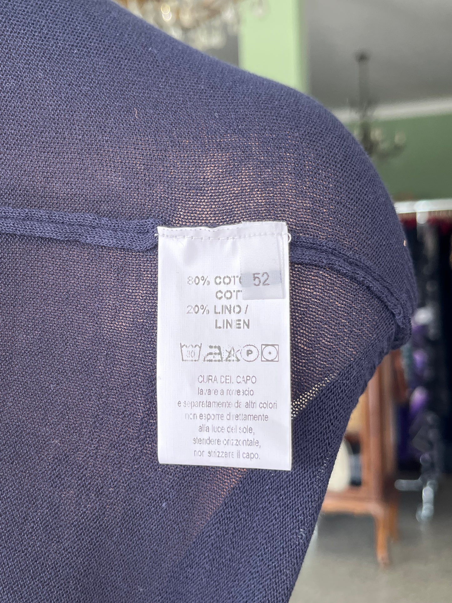 T-shirt a maniche corte cotone/lino tg. 52