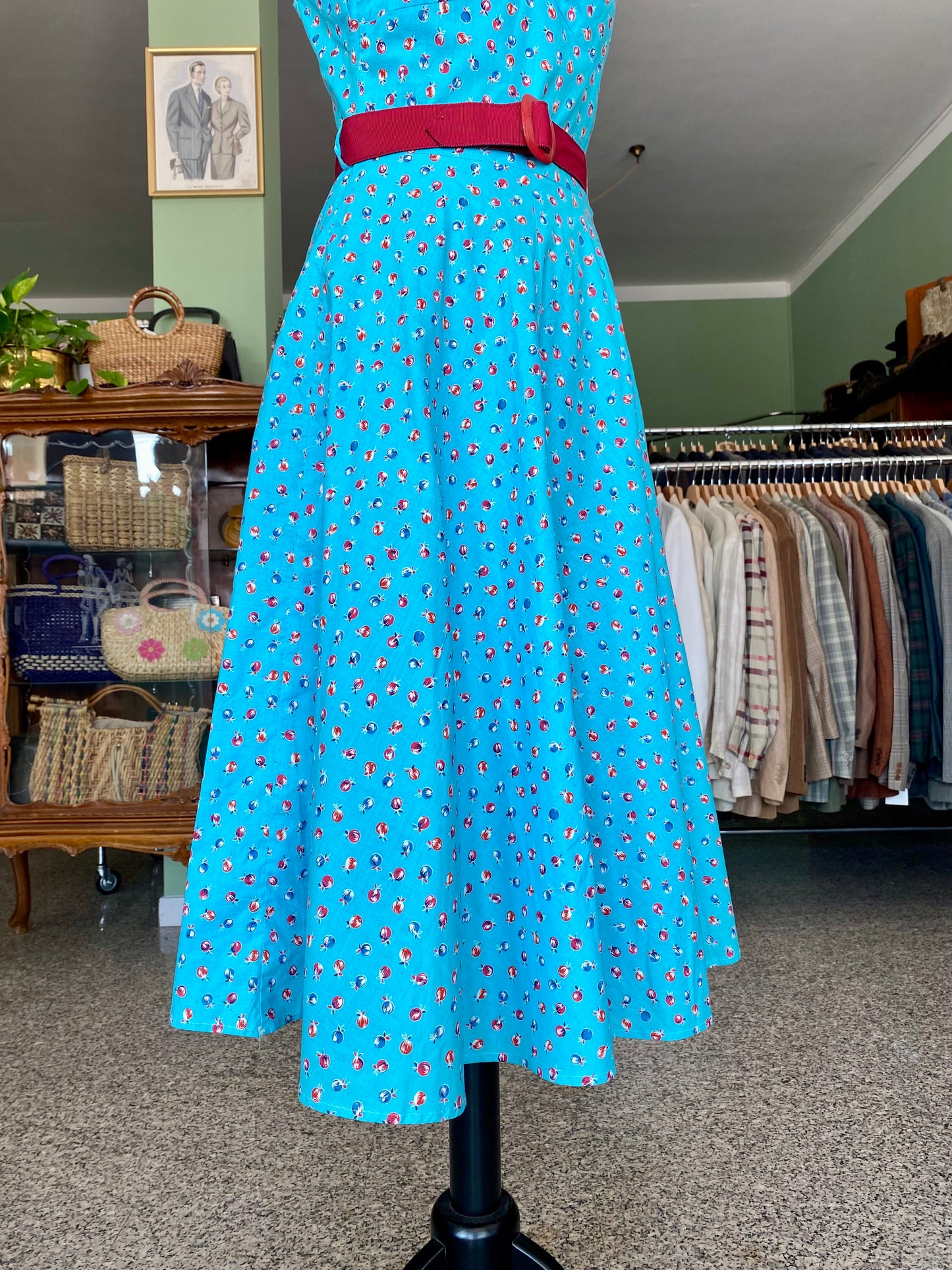 Cherry Bomb – Abito anni '70 in cotone stampato - TG. 36/38