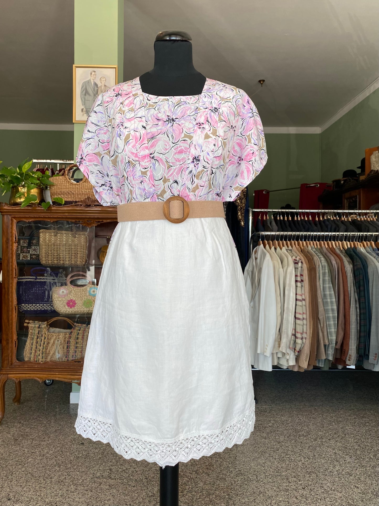 Blusa anni ‘80 con stampa floreale - TG. 48 circa
