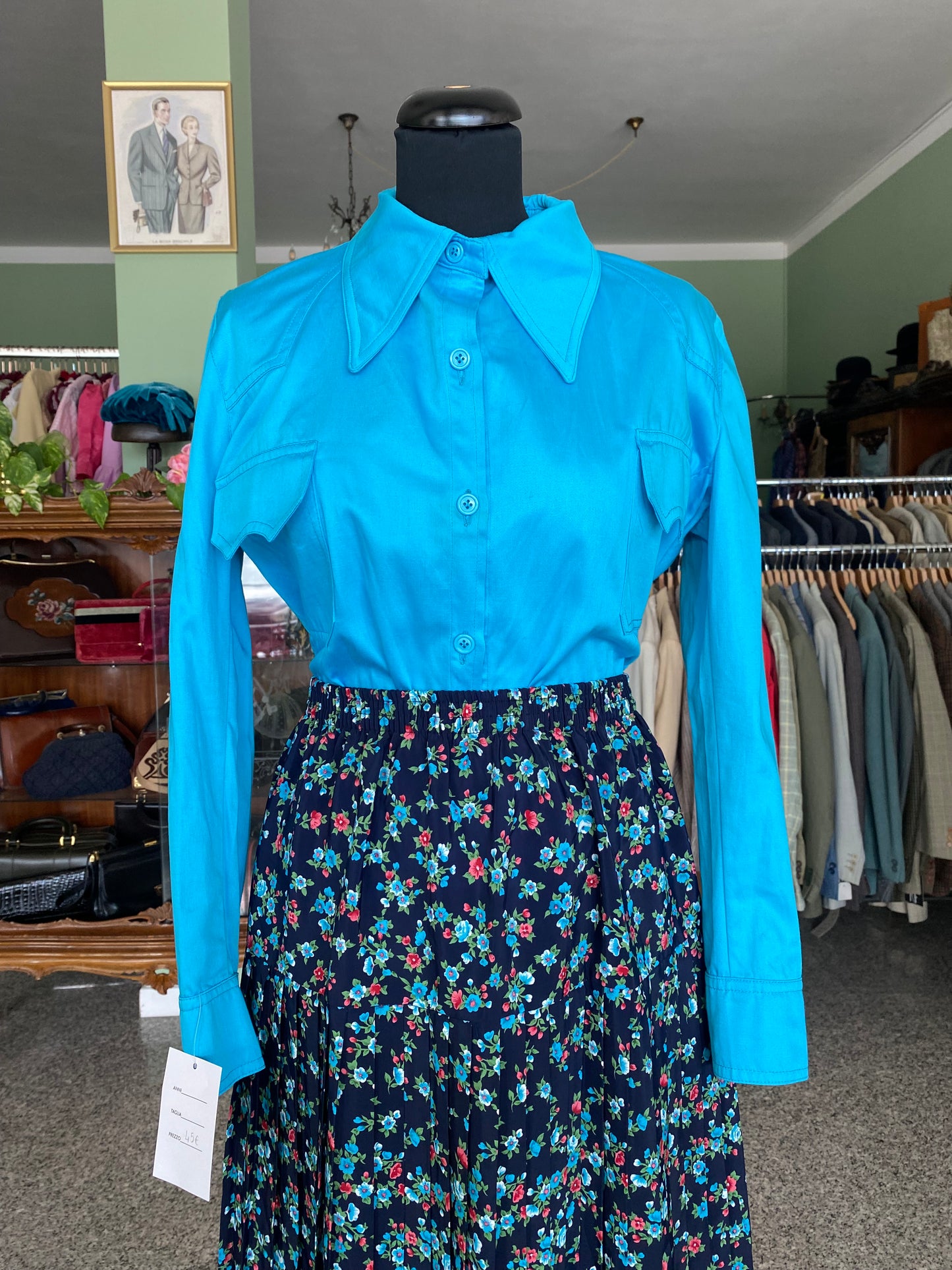 Camicia anni ‘70 azzurra - TG. 44/46