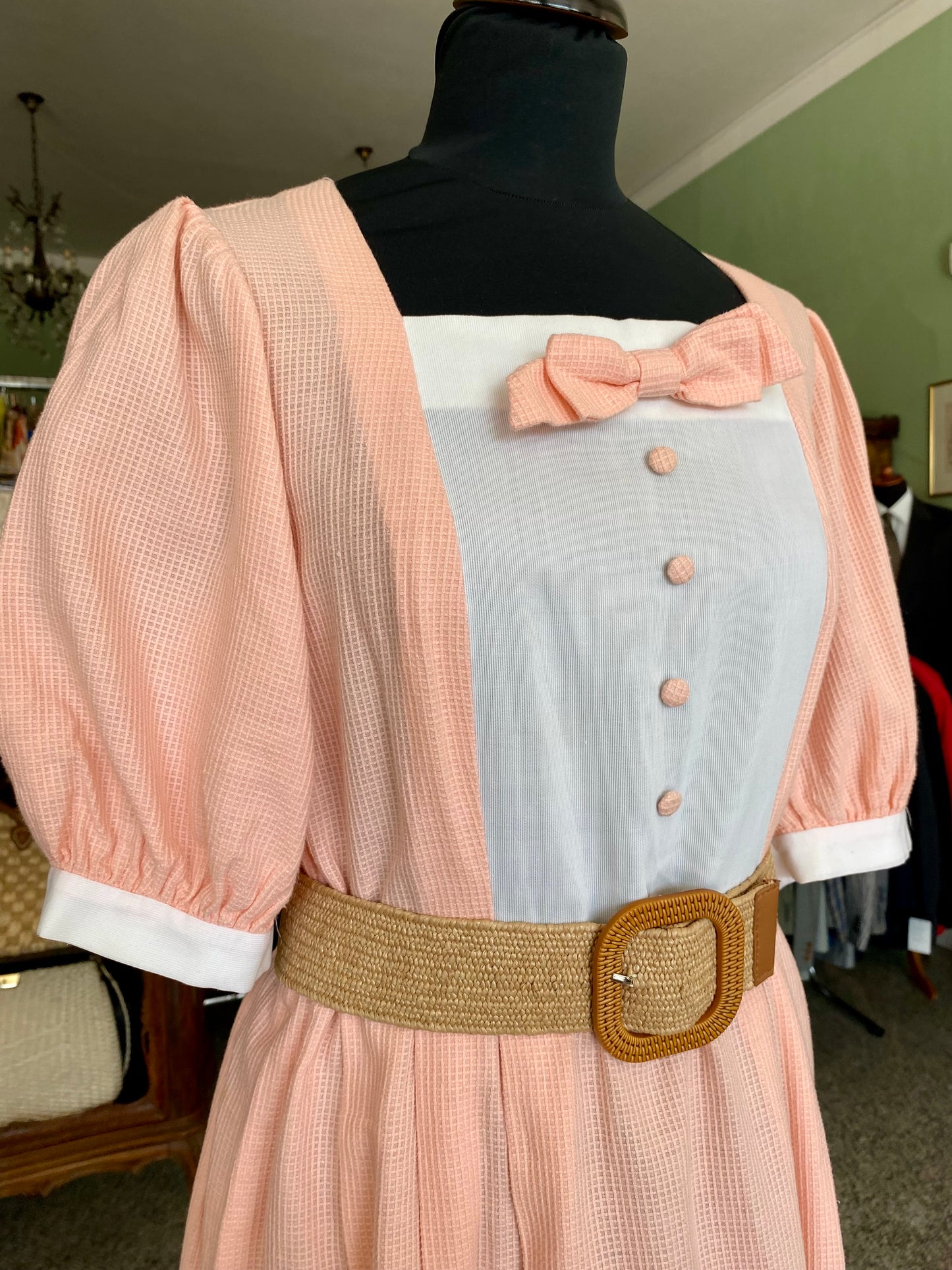 Abito Vintage Sartoriale Anni ’60 in Piqué di Cotone - TG. 46