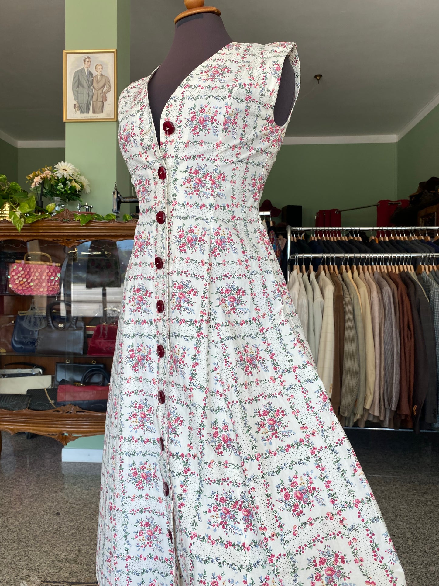 Abito anni ‘50 in cotone - TG. 40 con poco seno - Guardare le misure in cm