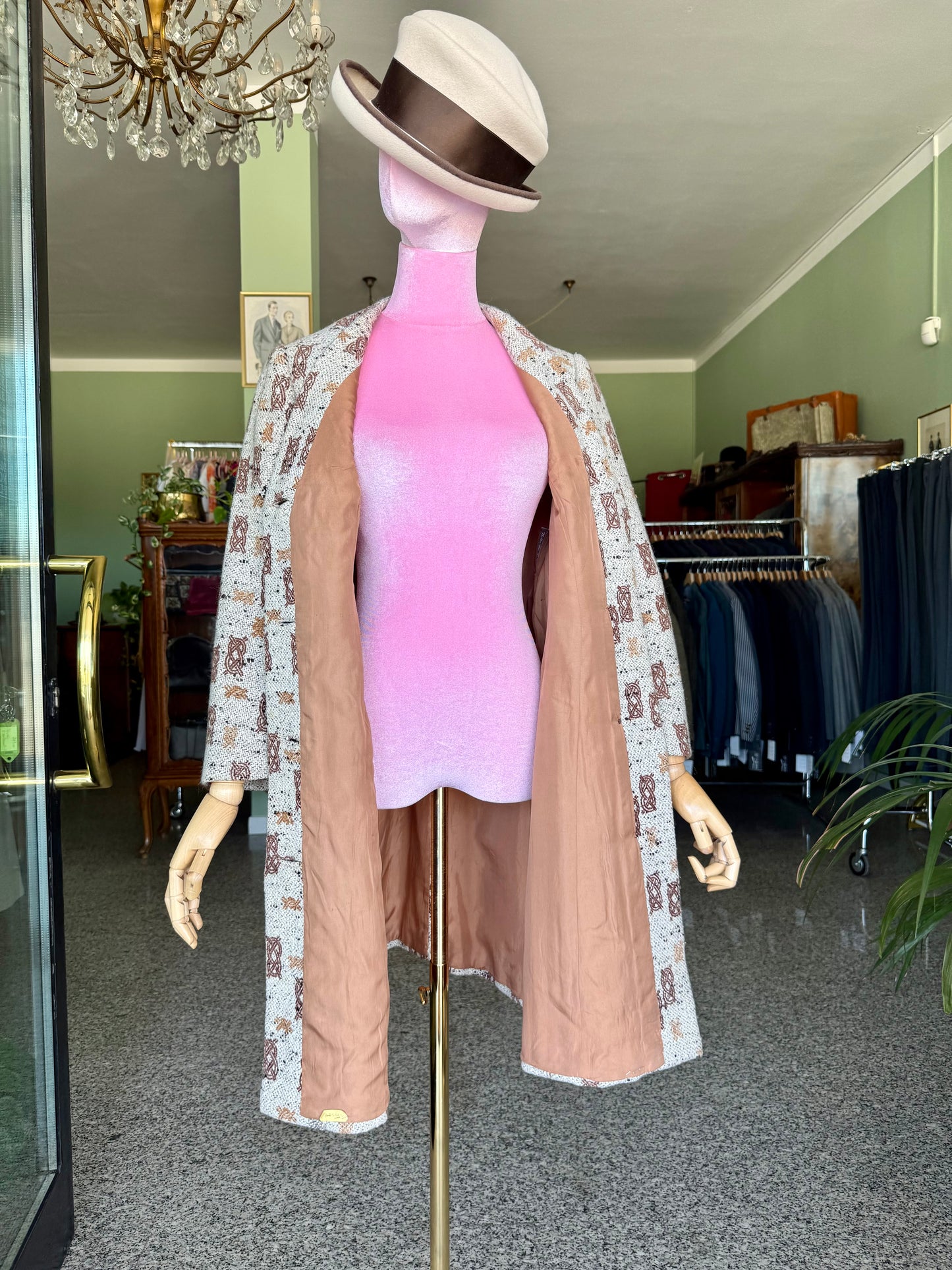 Cappotto anni ‘60 con fantasia geometrica - TG. 40/42