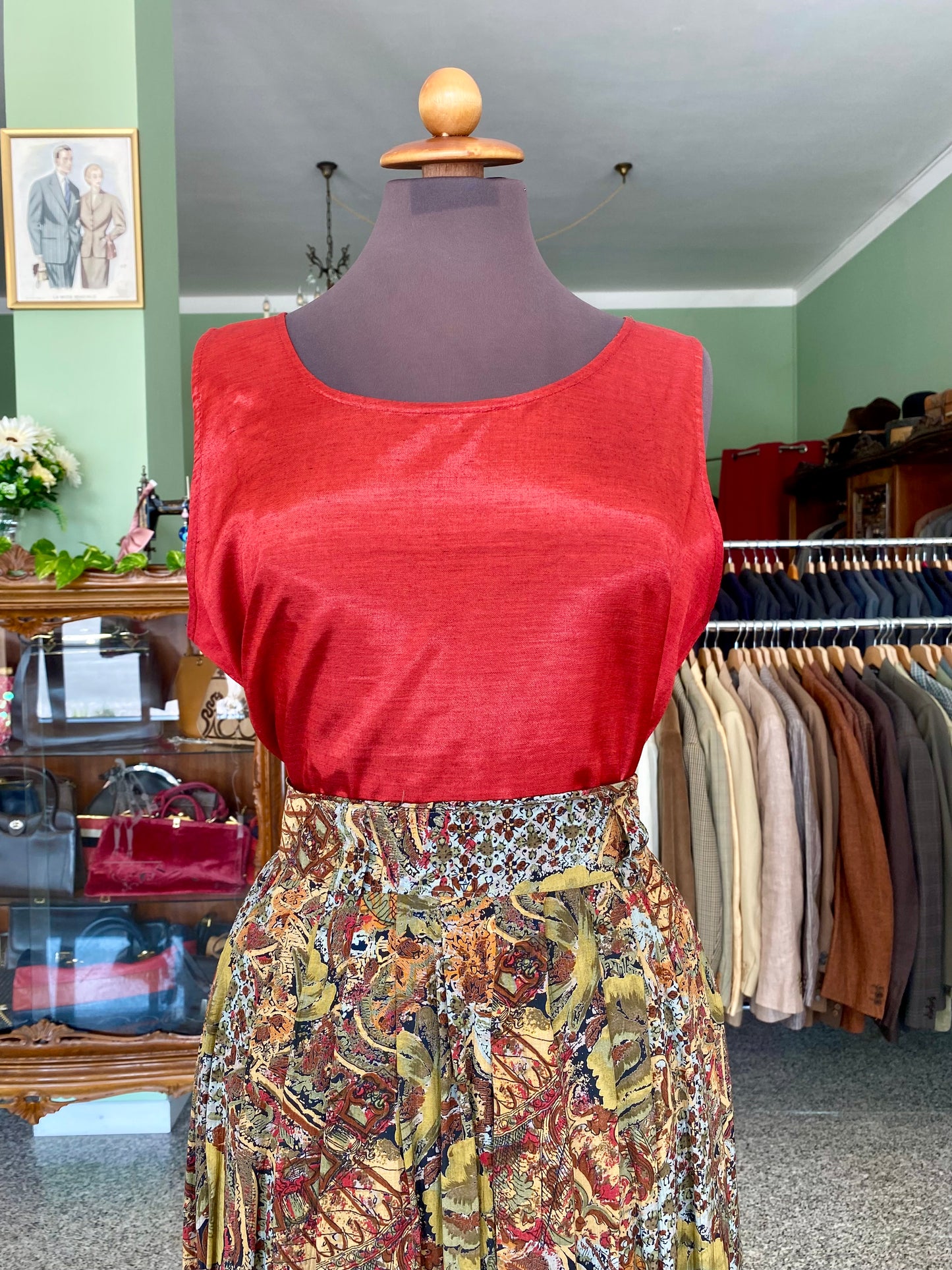 Top rosso in shantung - TG. 46