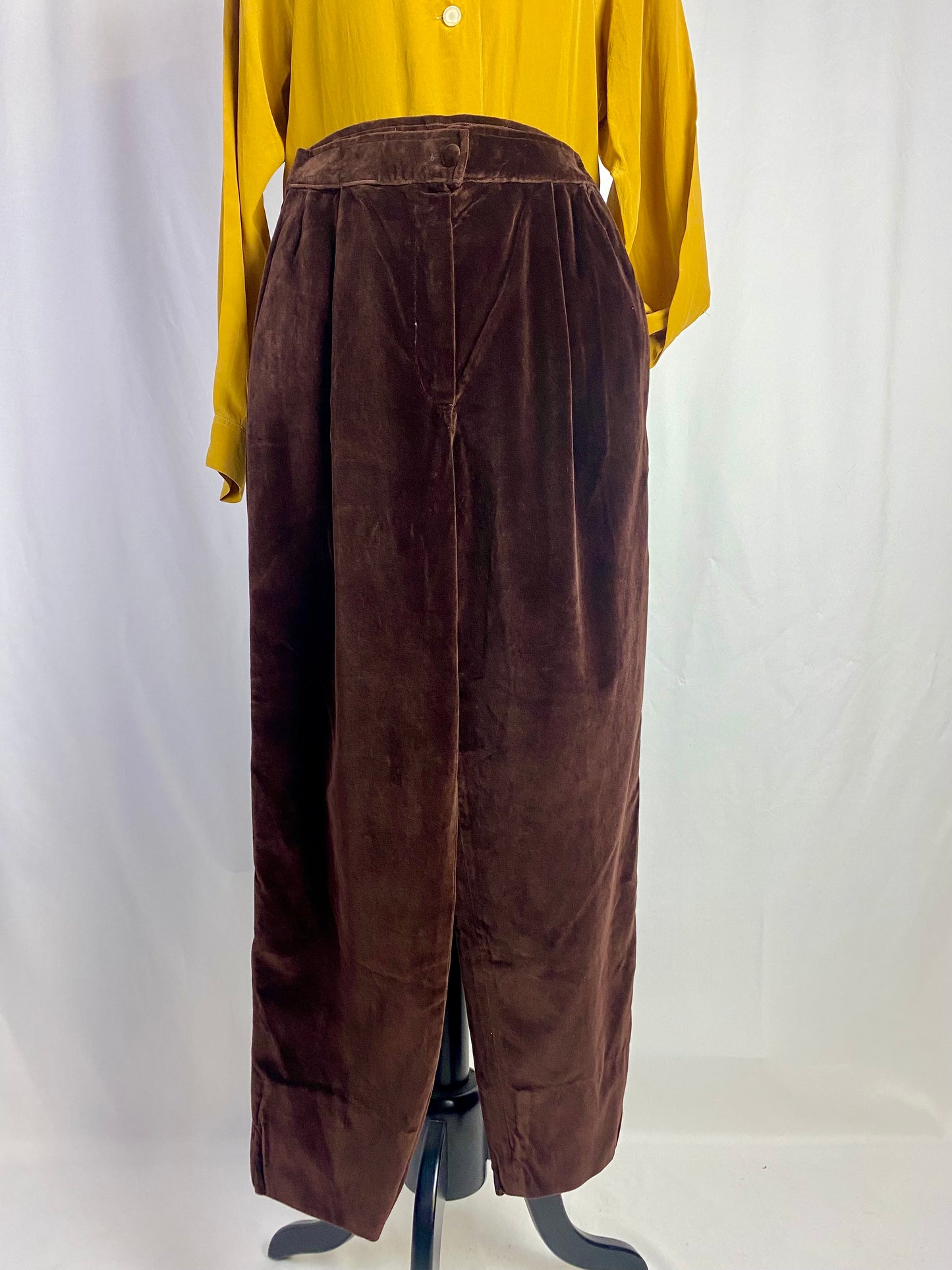 Pantaloni in velluto color cioccolato - TG. 38