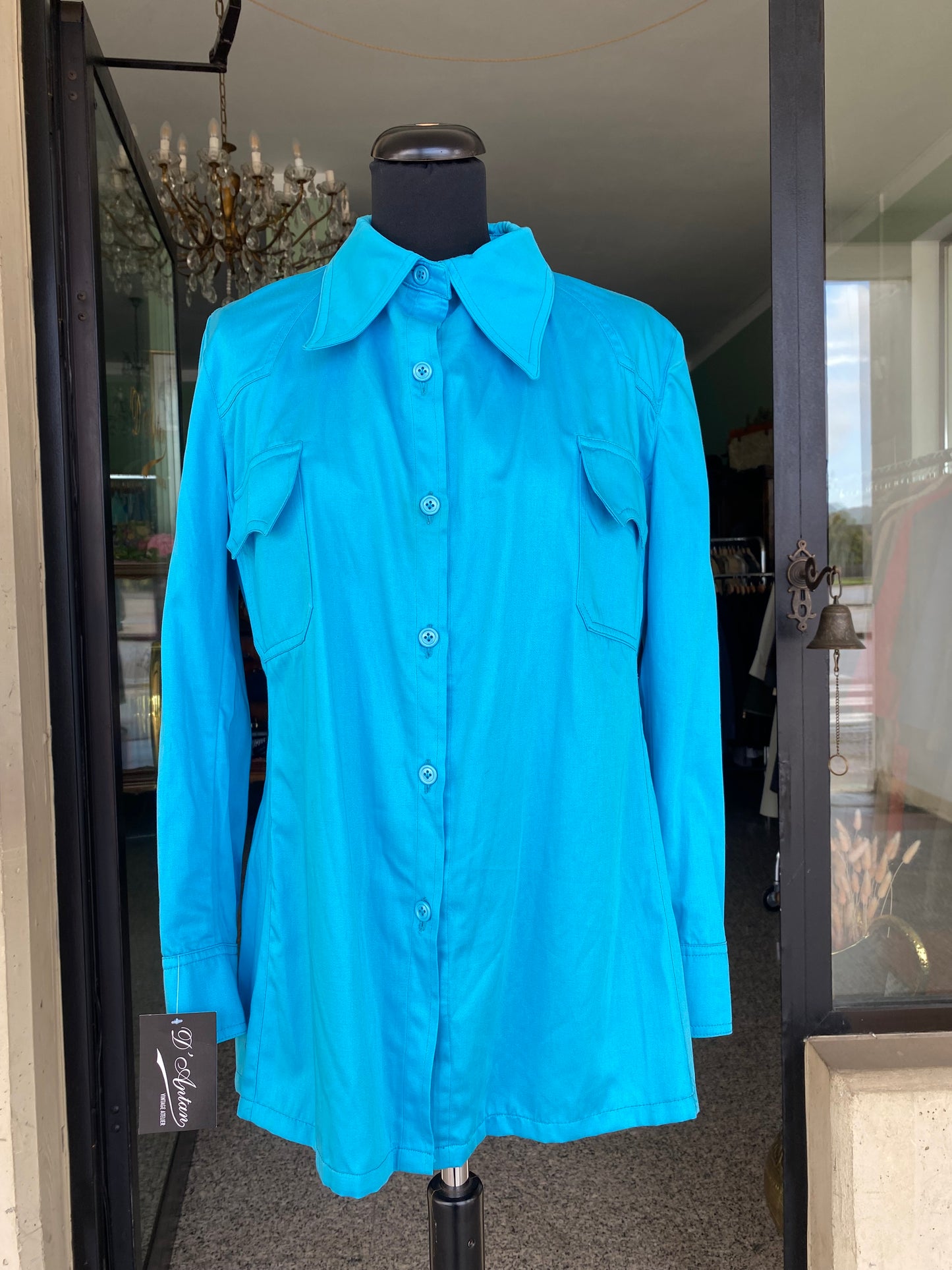 Camicia anni ‘70 azzurra - TG. 44/46