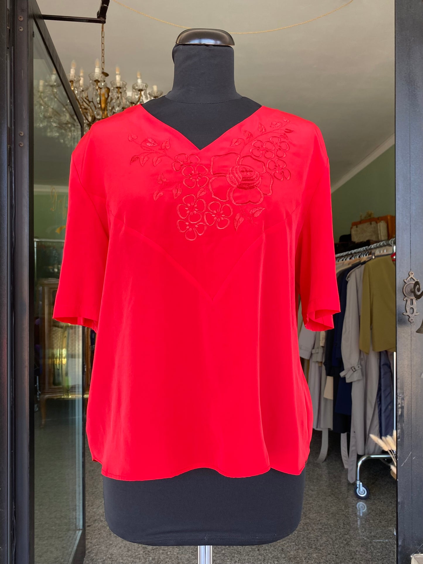 Camicia rossa misto seta - TG. 46/48