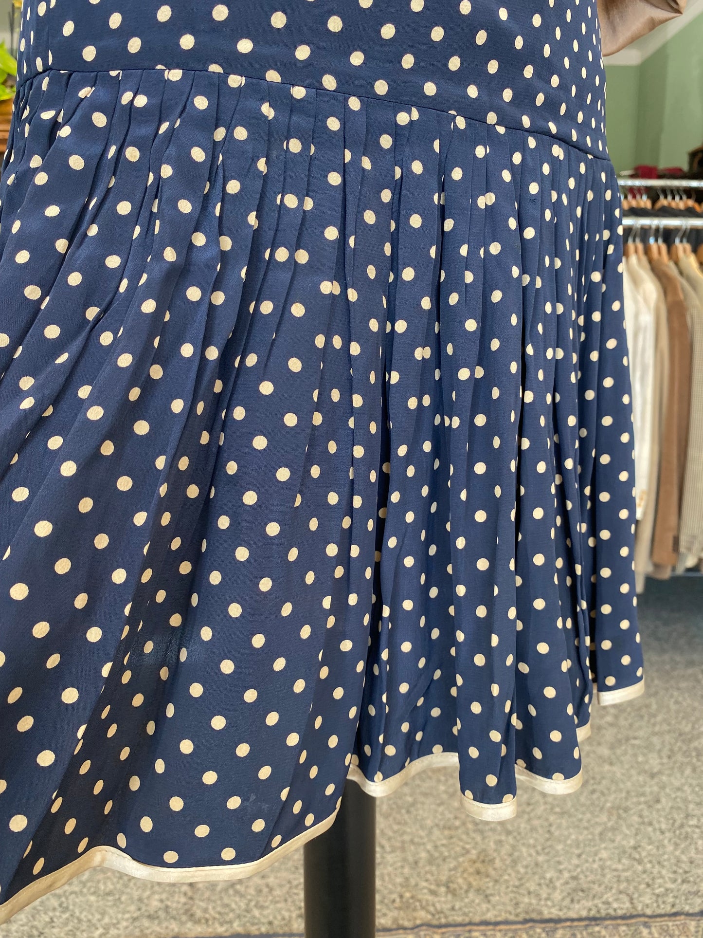 Minigonna blu a pois - TG. 38