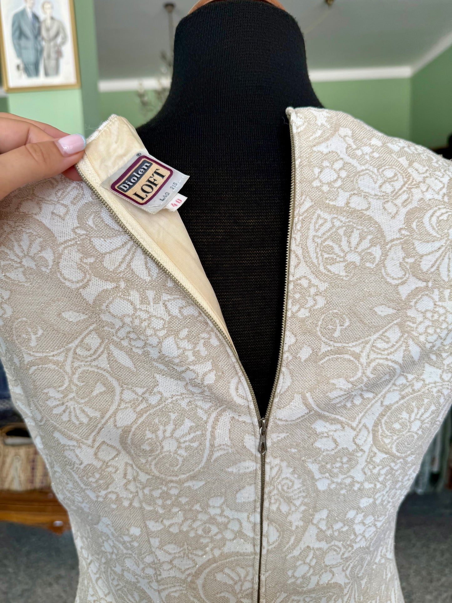 Abito anni ’60 oro broccato - TG. 42/44
