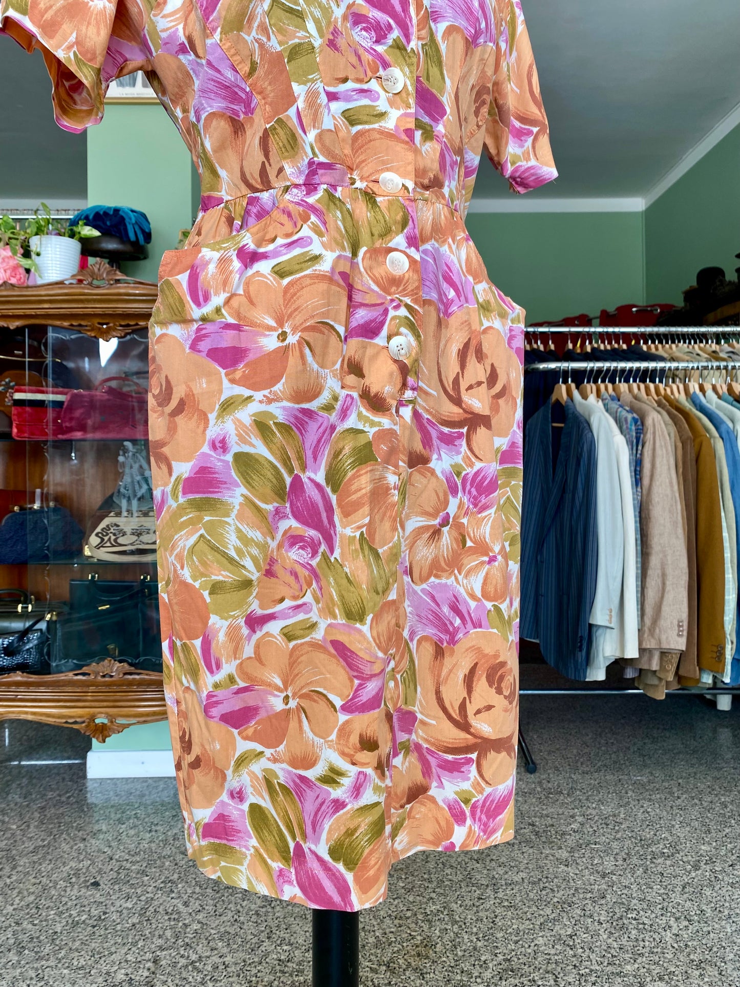 Abito in cotone con stamp floreale - TG. 42 circa