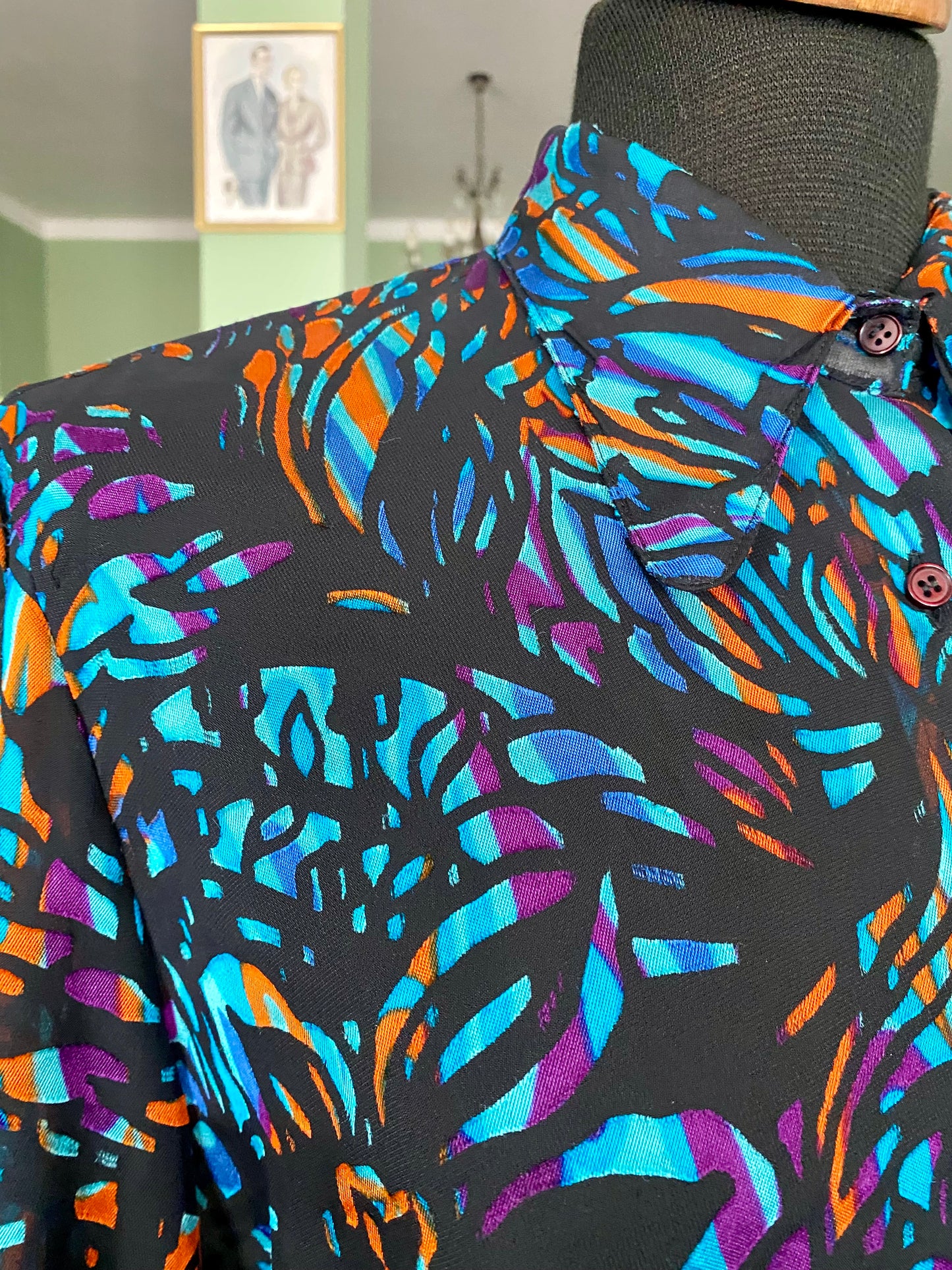 Camicia anni ‘70 stampa astratta - TG. 44 circa