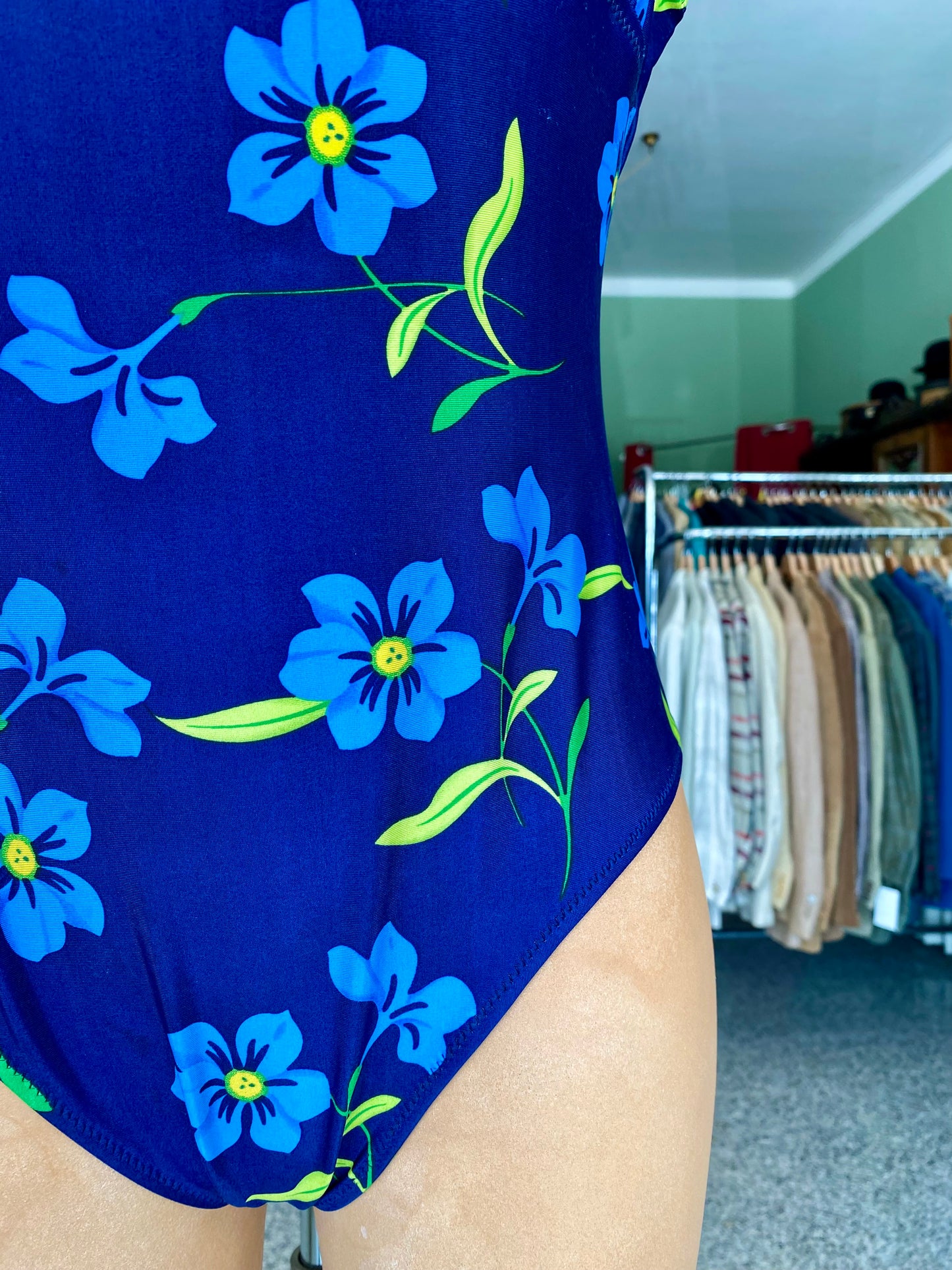 Costume da bagno con fiori blu - TG. 44