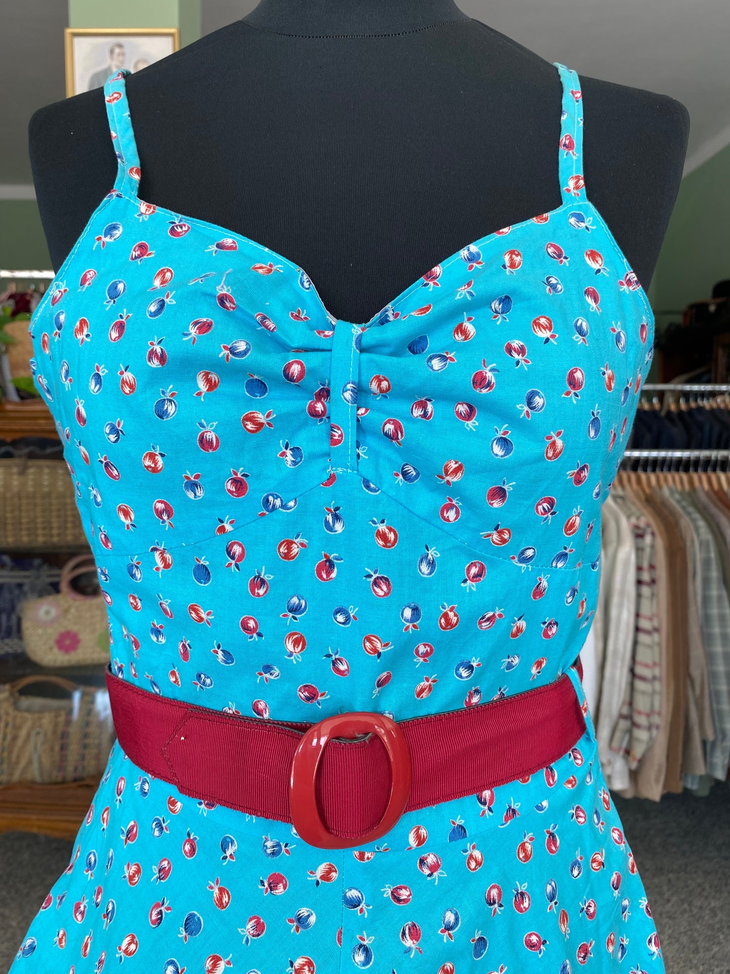 Cherry Bomb – Abito anni '70 in cotone stampato - TG. 36/38