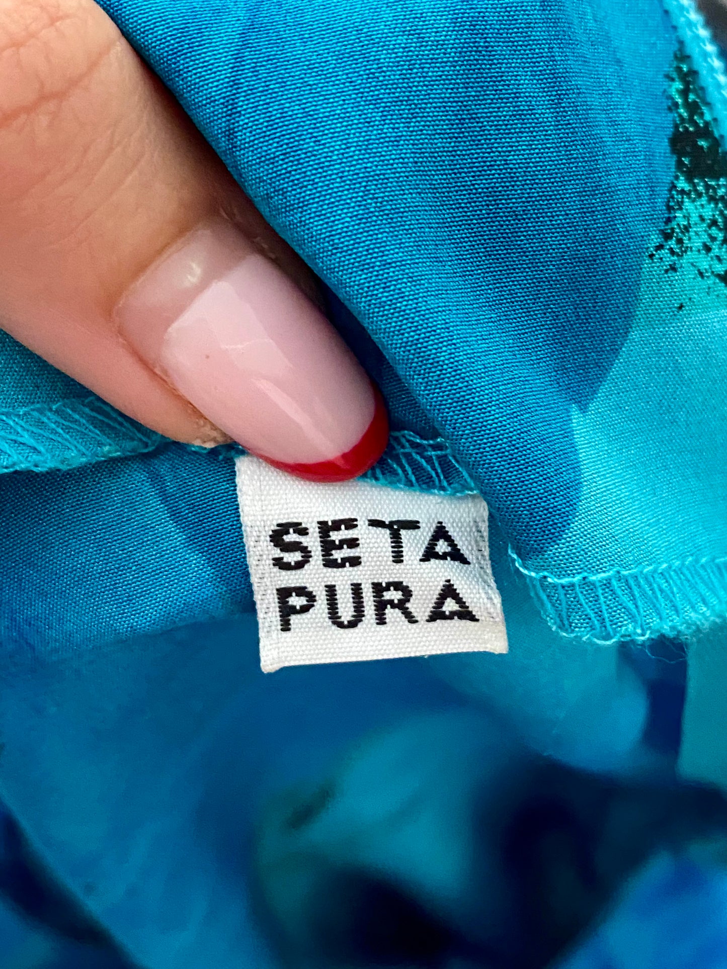 Abito in seta con rose blu - TG. 40