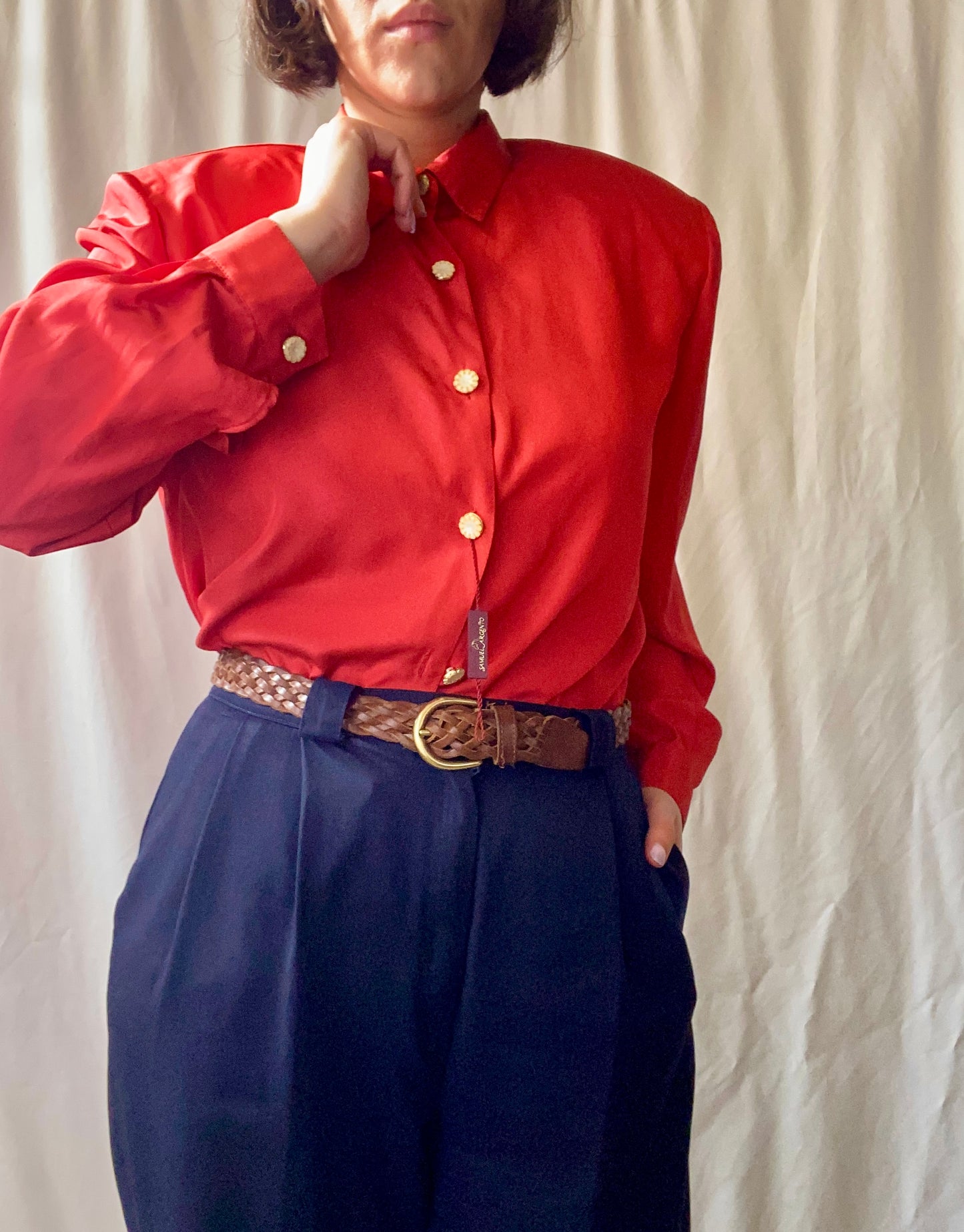 Camicia classica rossa seta - TG. 42/44