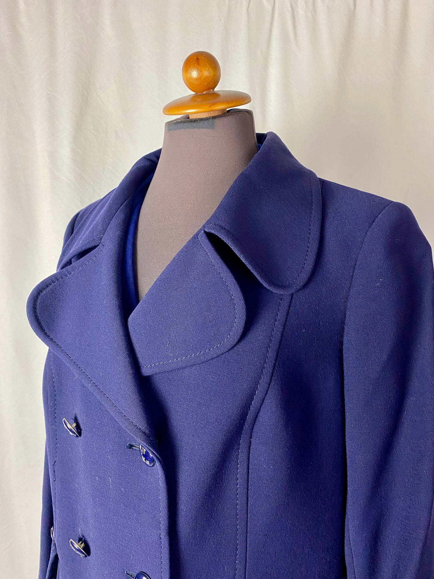 Cappotto anni ‘70 blu navy - TG. 42 circa