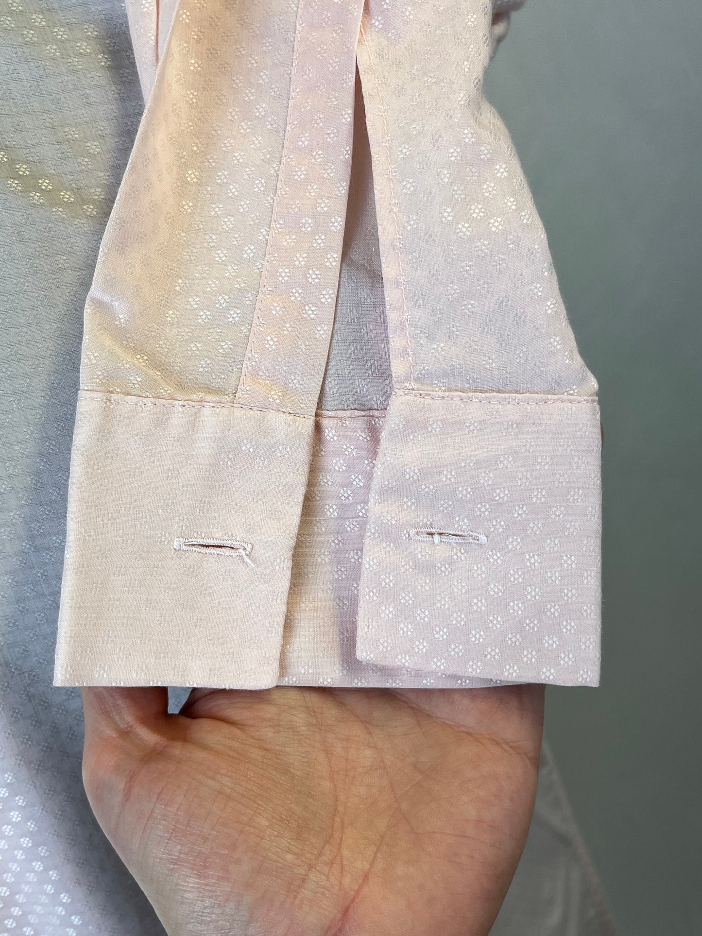 Camicia anni ‘70 rosa microfantasia tg. S-M