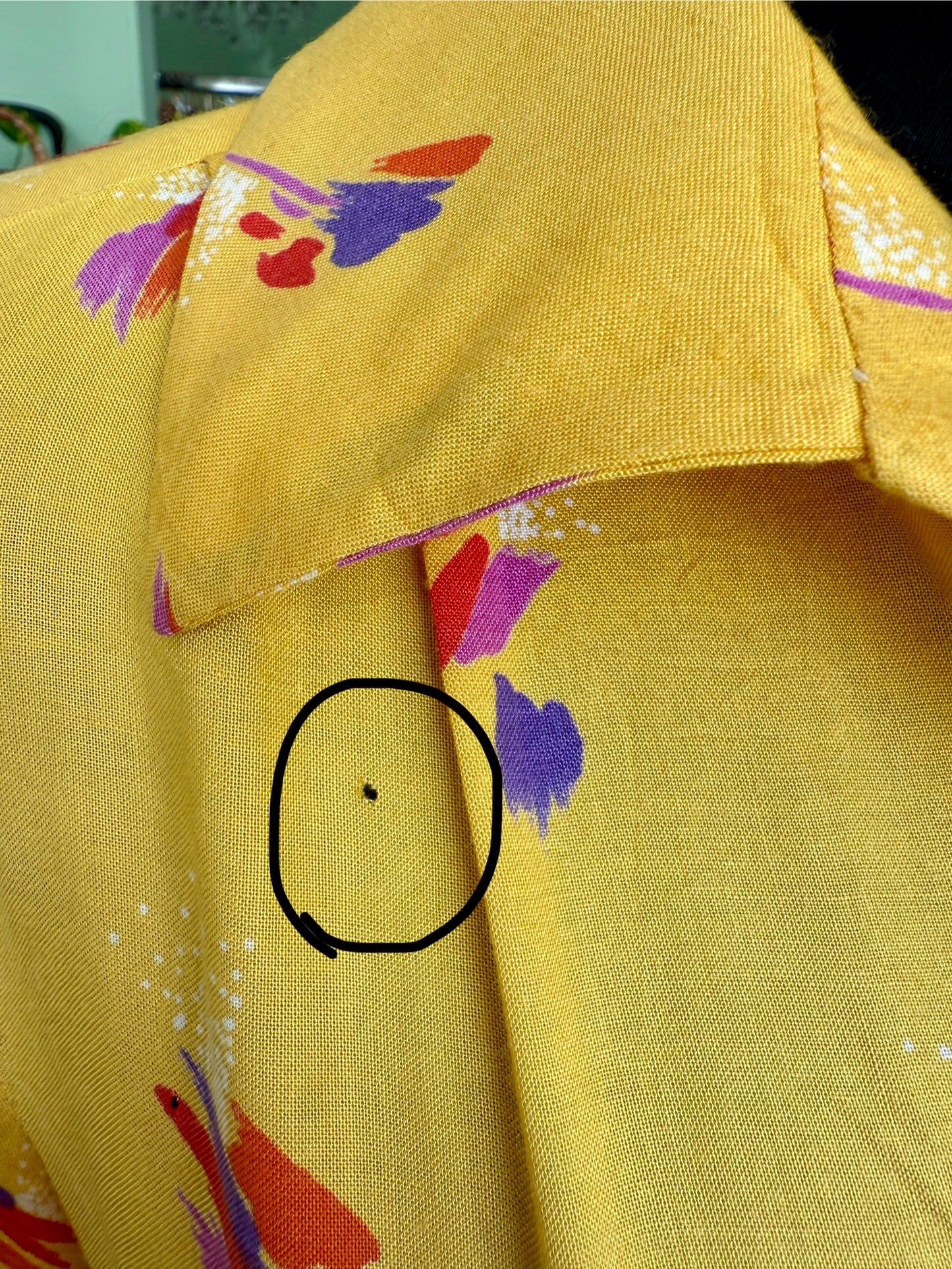 Abito anni ’70 in stile retrò – Giallo stampa astratta - TG. 40/42