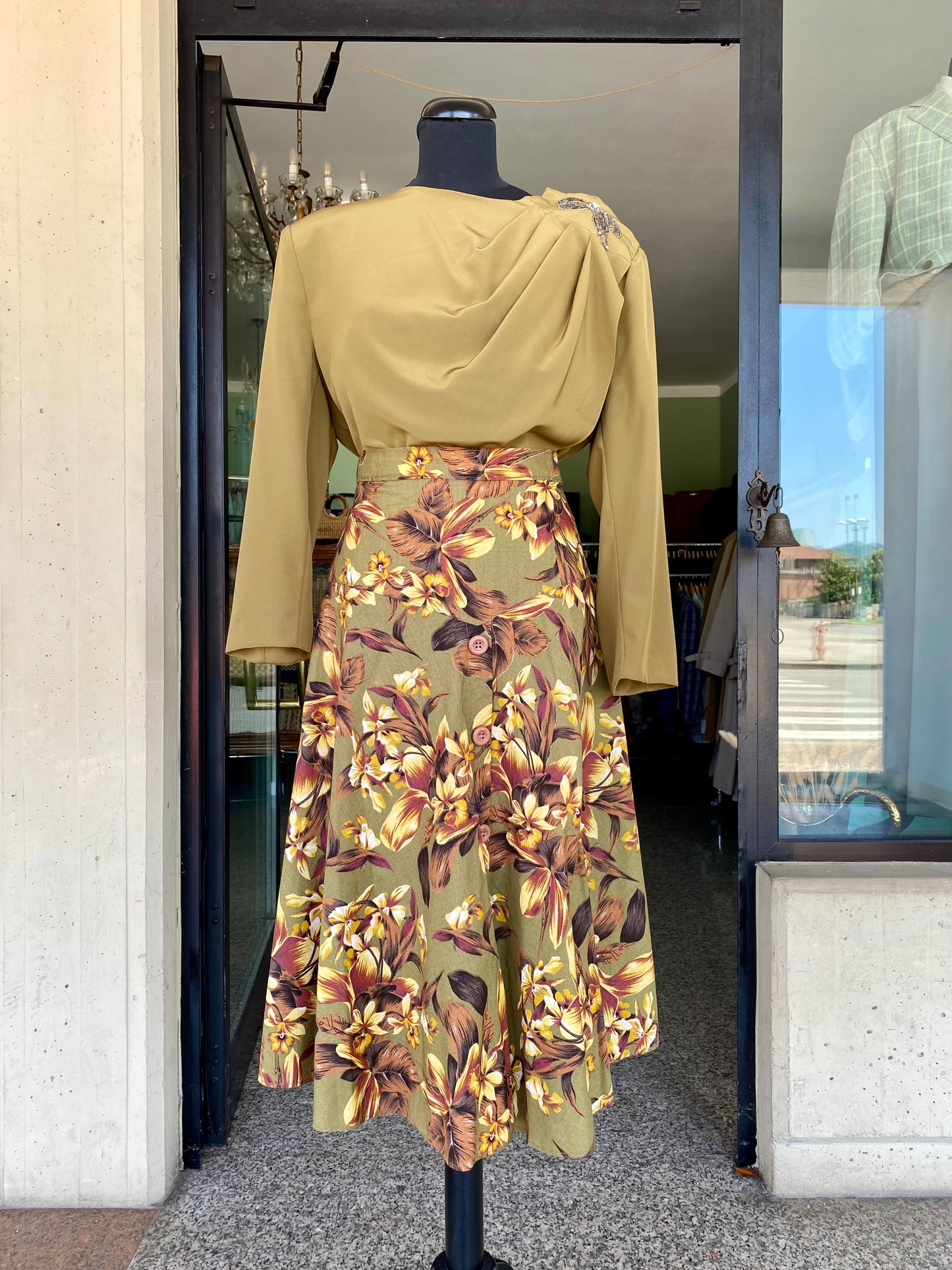 Blusa elegante verde oliva - TG. 46