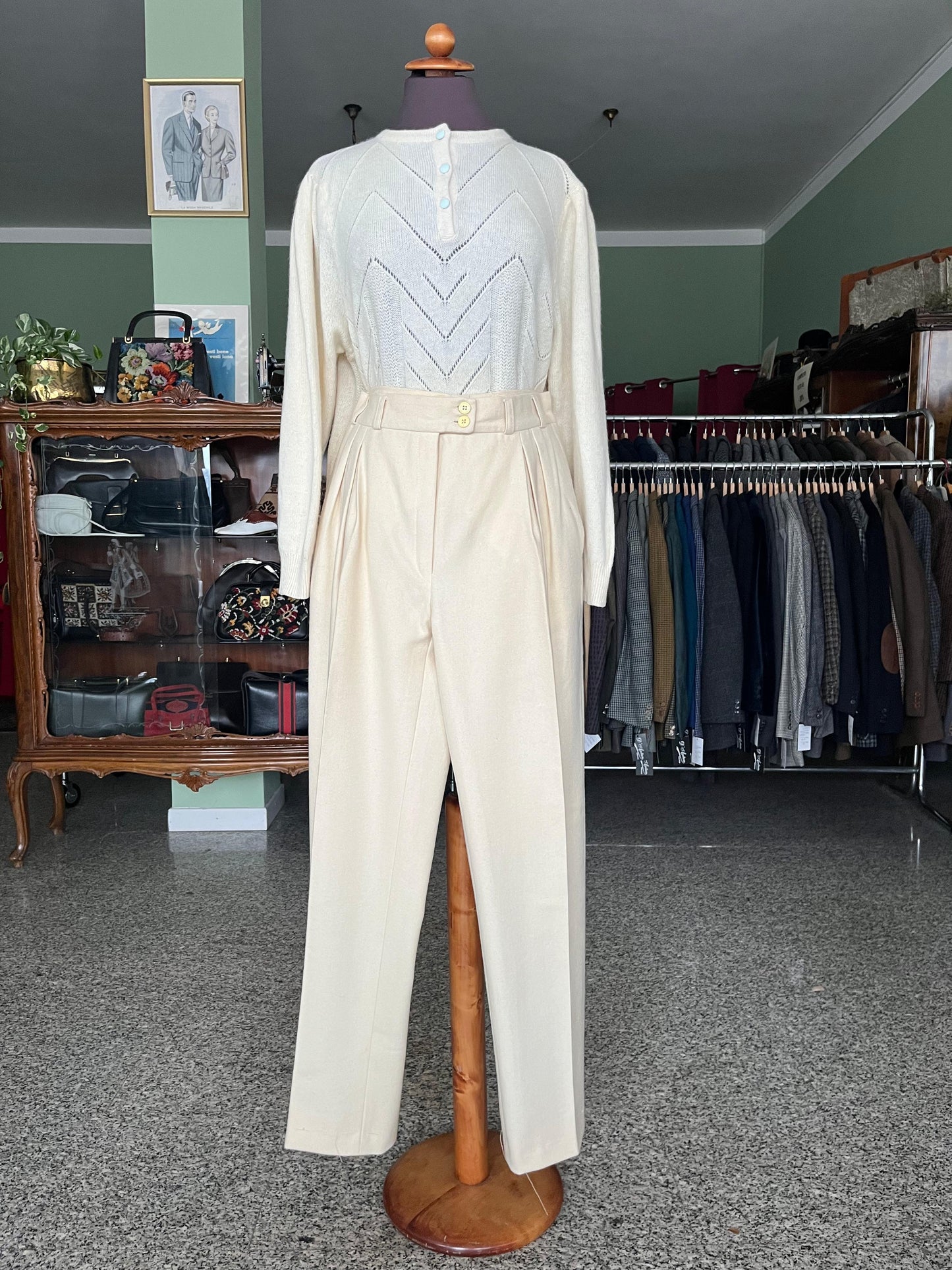 Pantaloni anni ‘70 in panno di lana - TG. 40