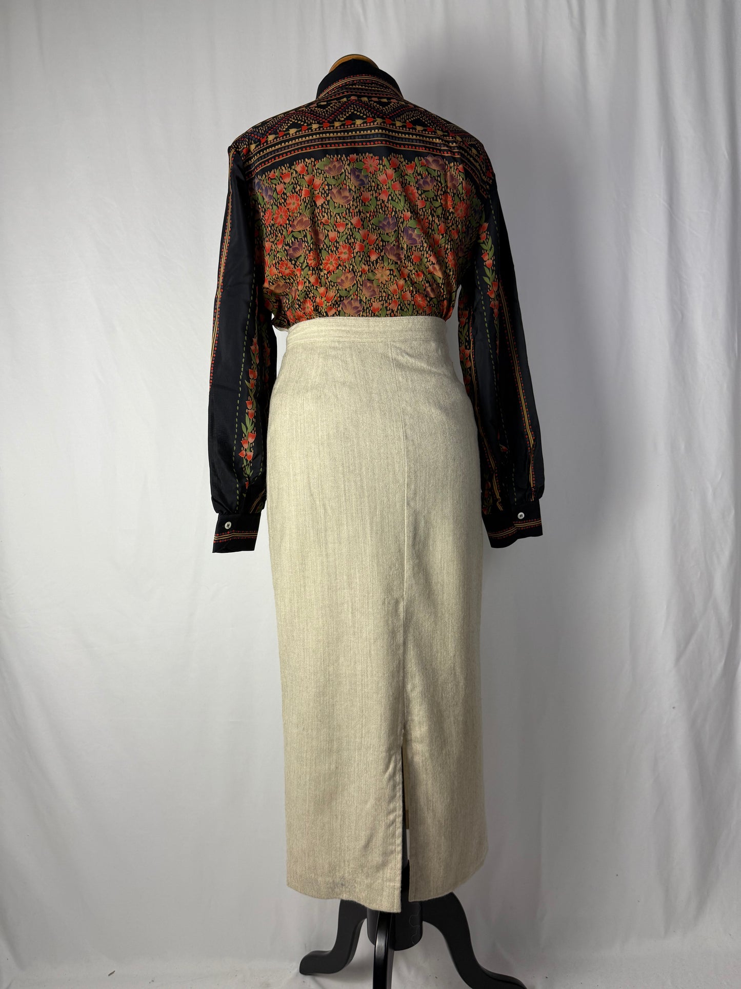 Gonna longuette beige in lana - TG. 38