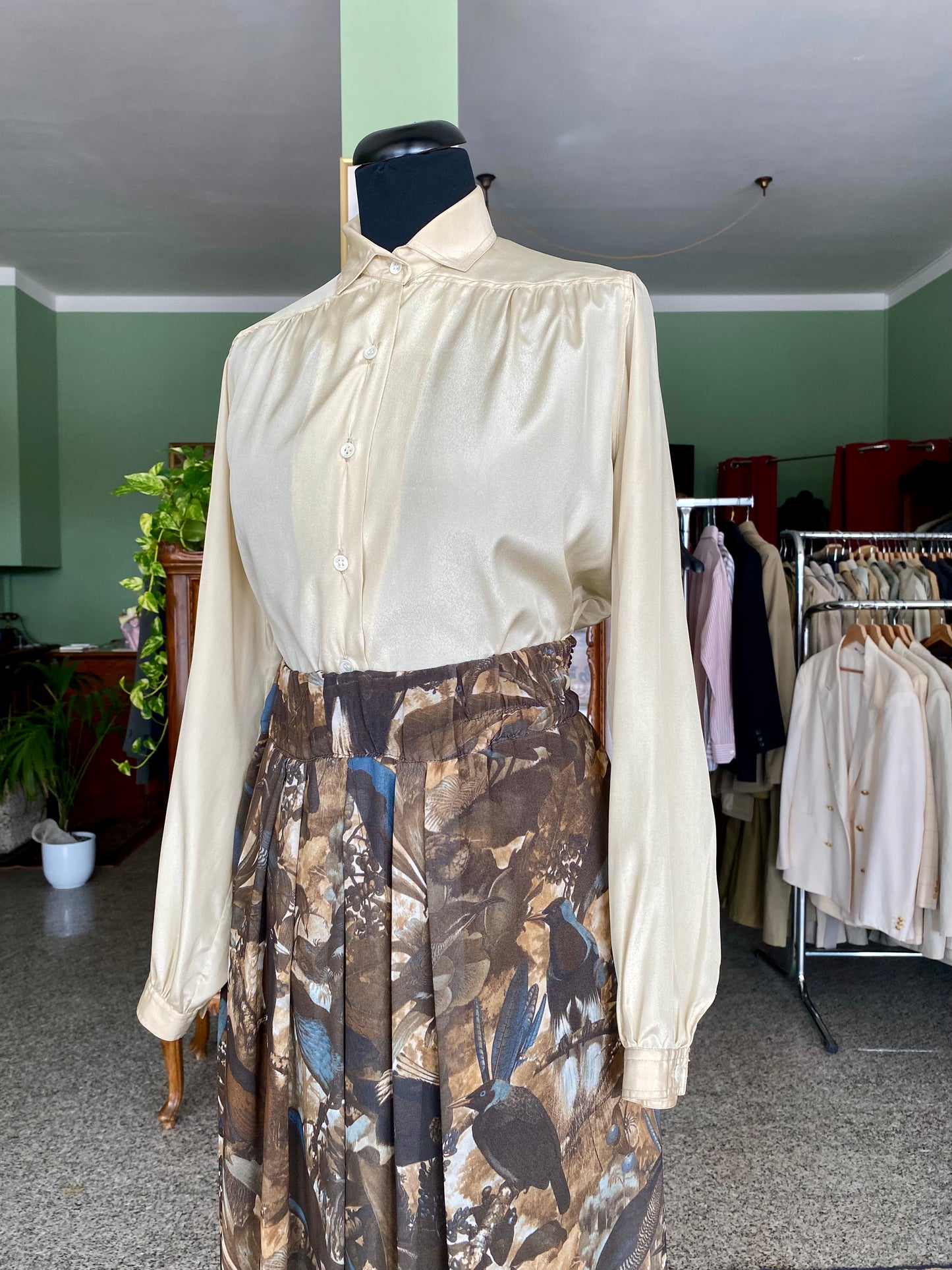 Camicia champagne in misto seta - TG. 38/40