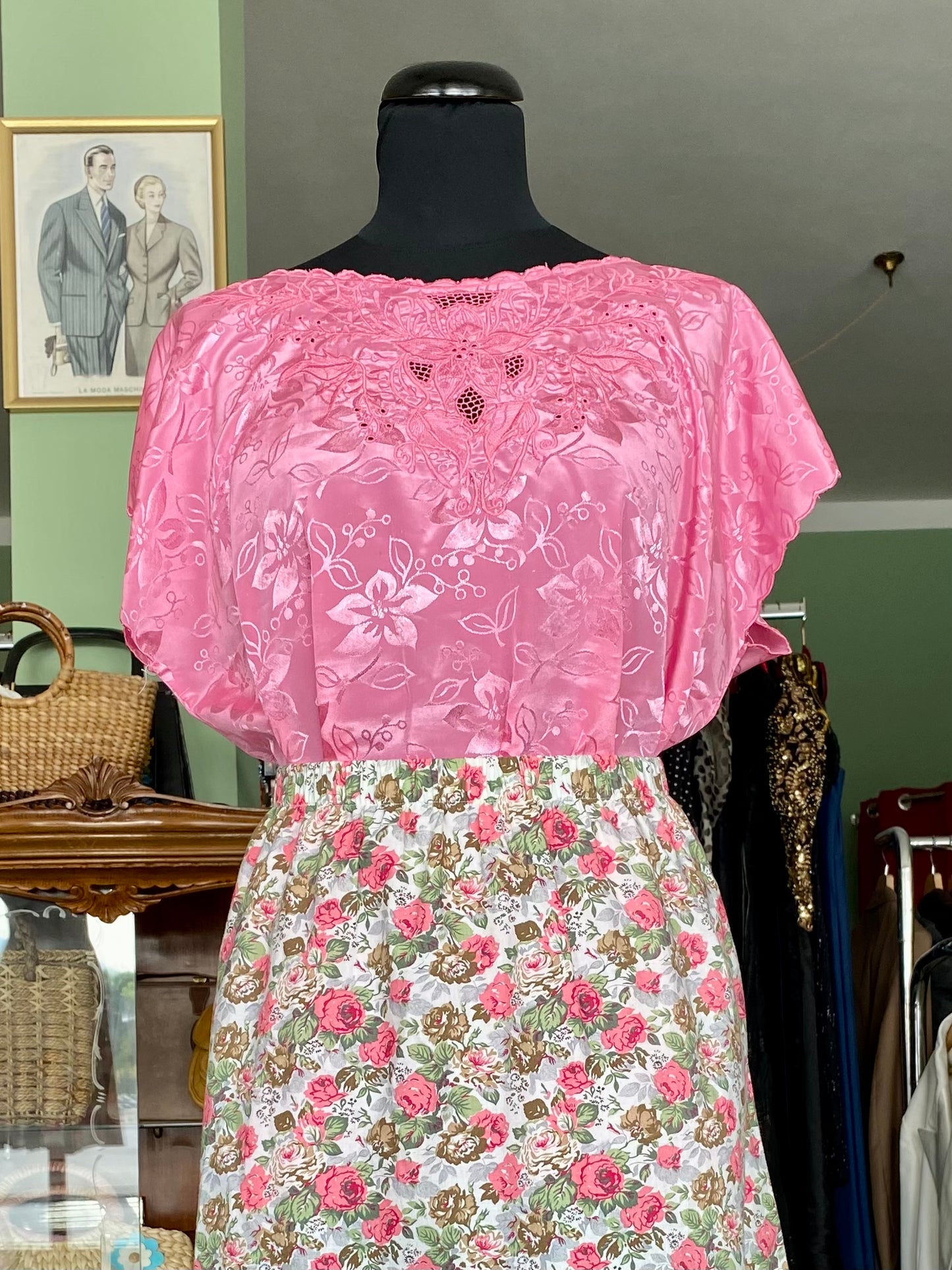 Blusa in seta rosa - TG. 46/48/50