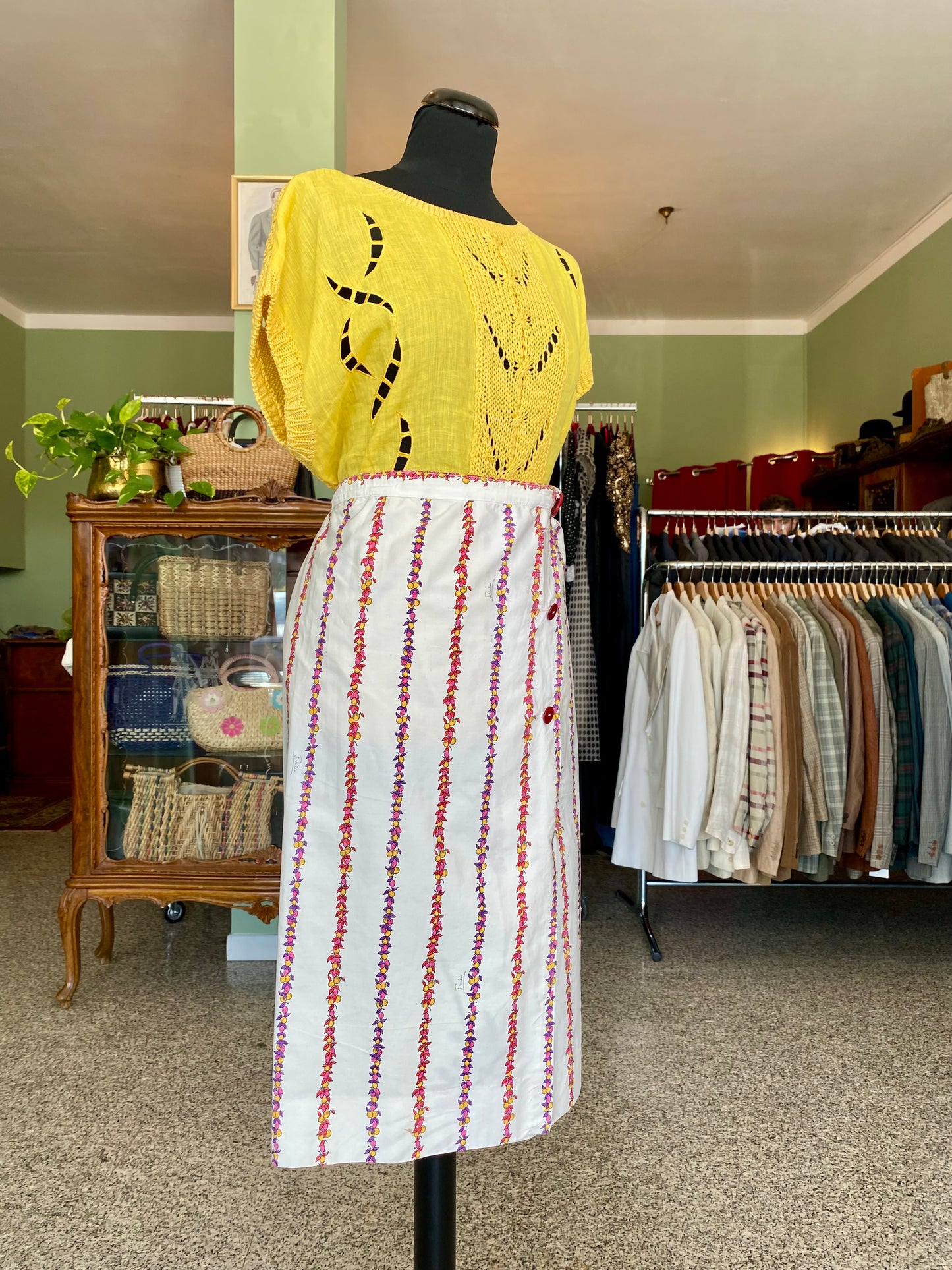 Maglia gialla in lino e cotone - TG. 46/48