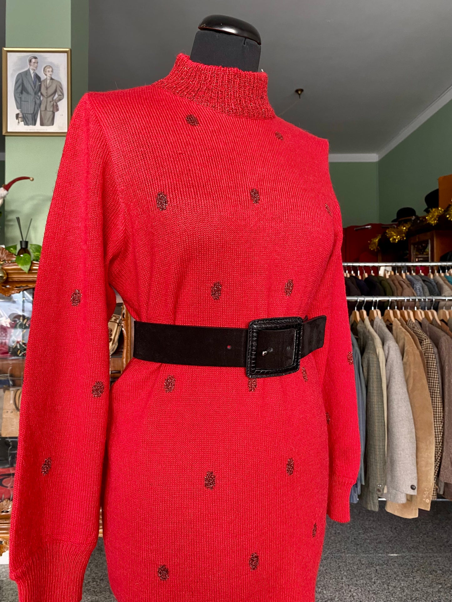 Abito rosso in maglia di lana - TG. 40/42