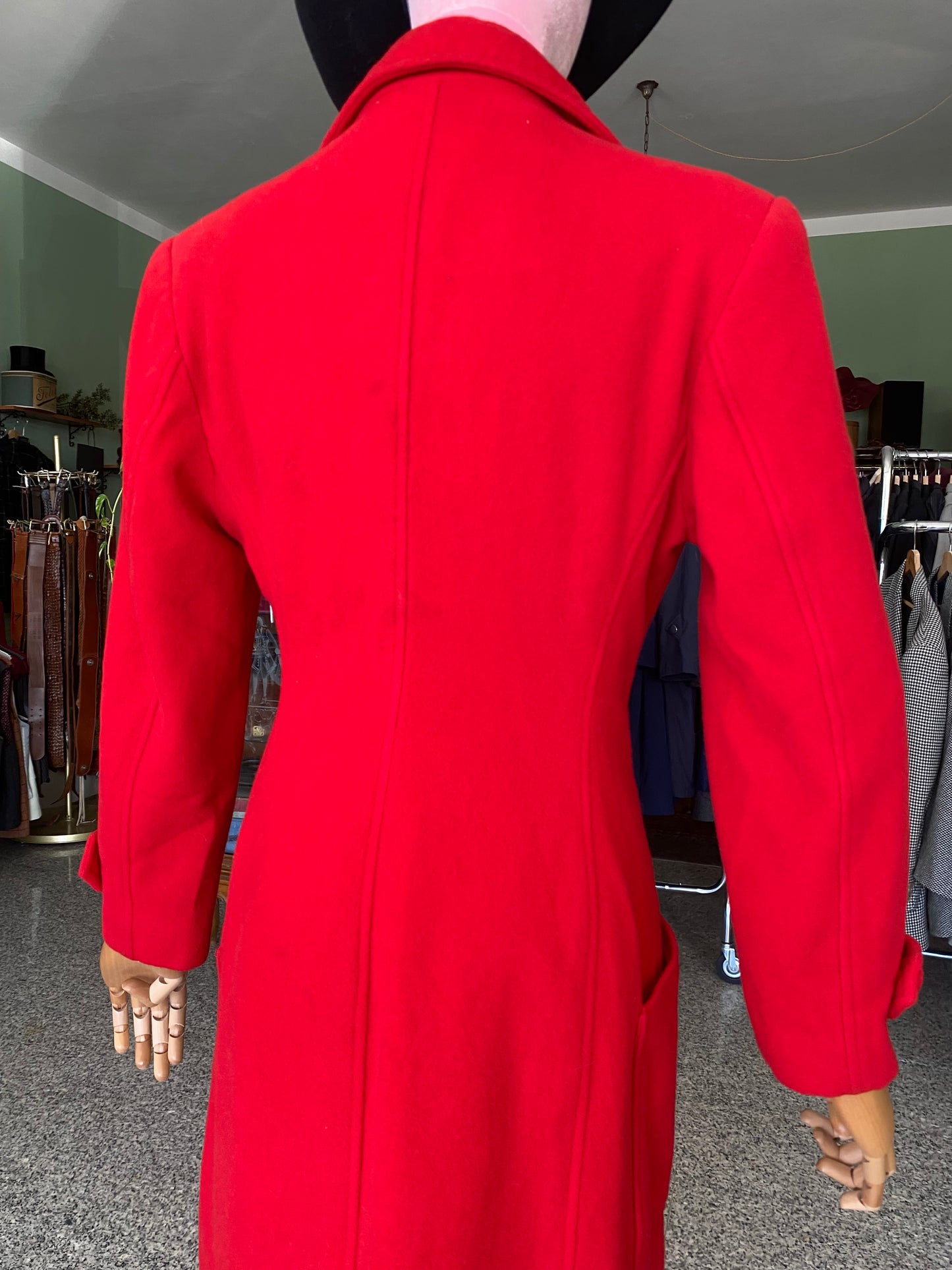 Cappotto rosso in lana sfiancato - TG. 38