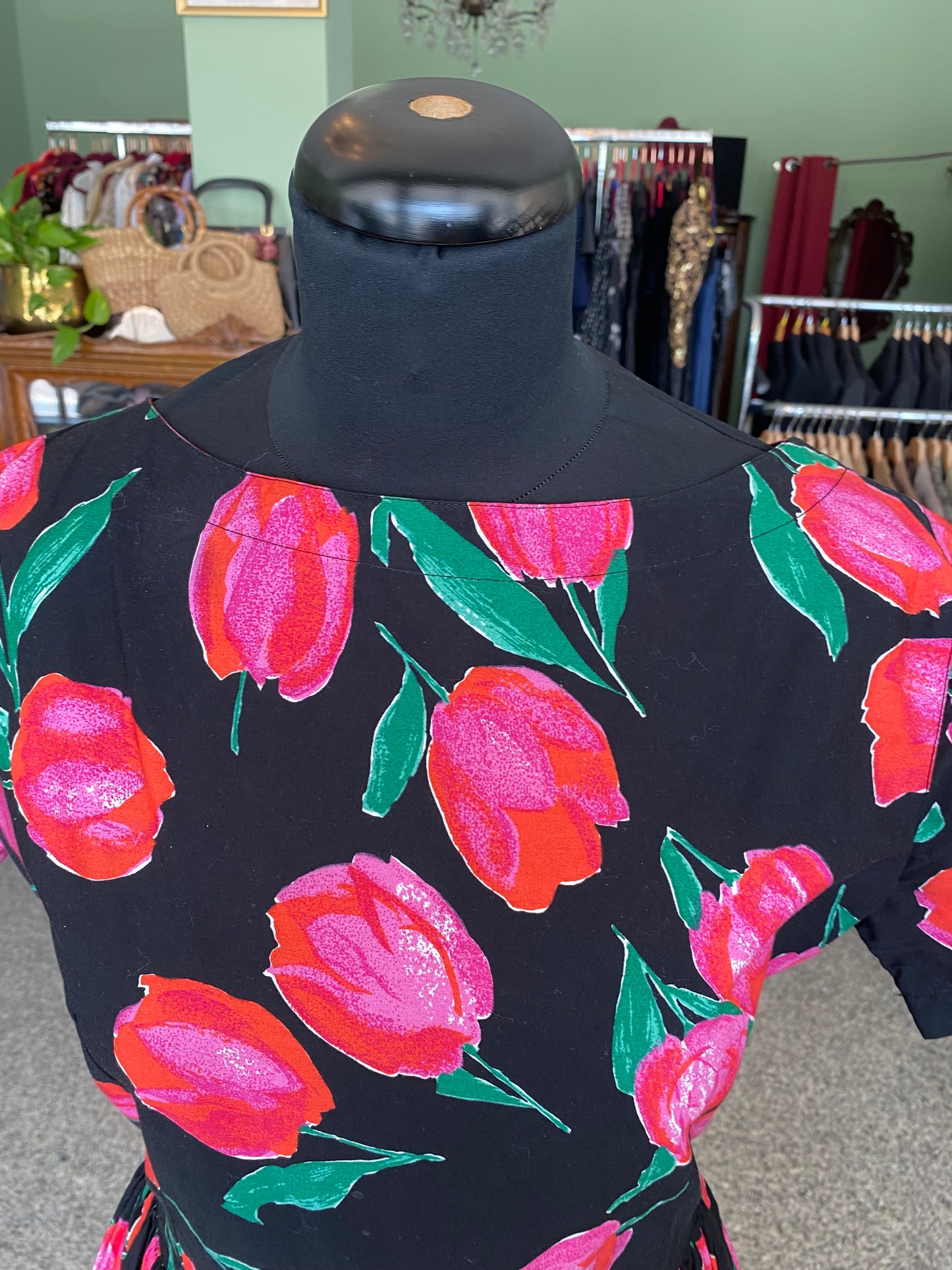 Abito in puro cotone con tulipani - TG. 42