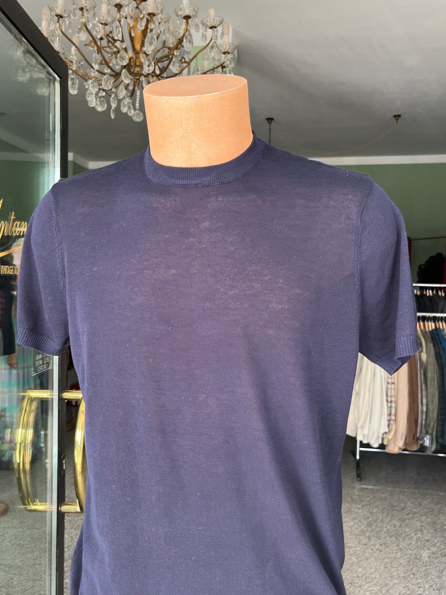 T-shirt a maniche corte cotone/lino tg. 52