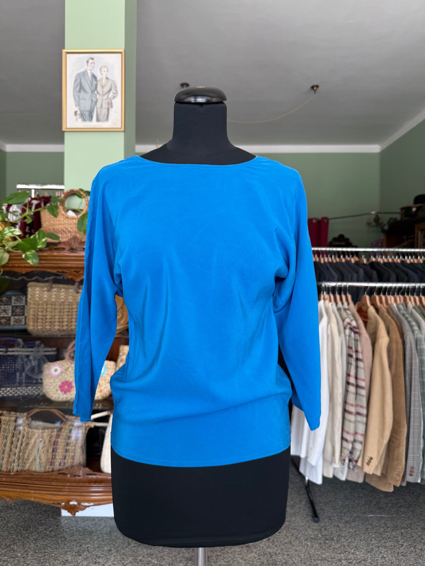 Blusa blu in pura seta - TG. 38
