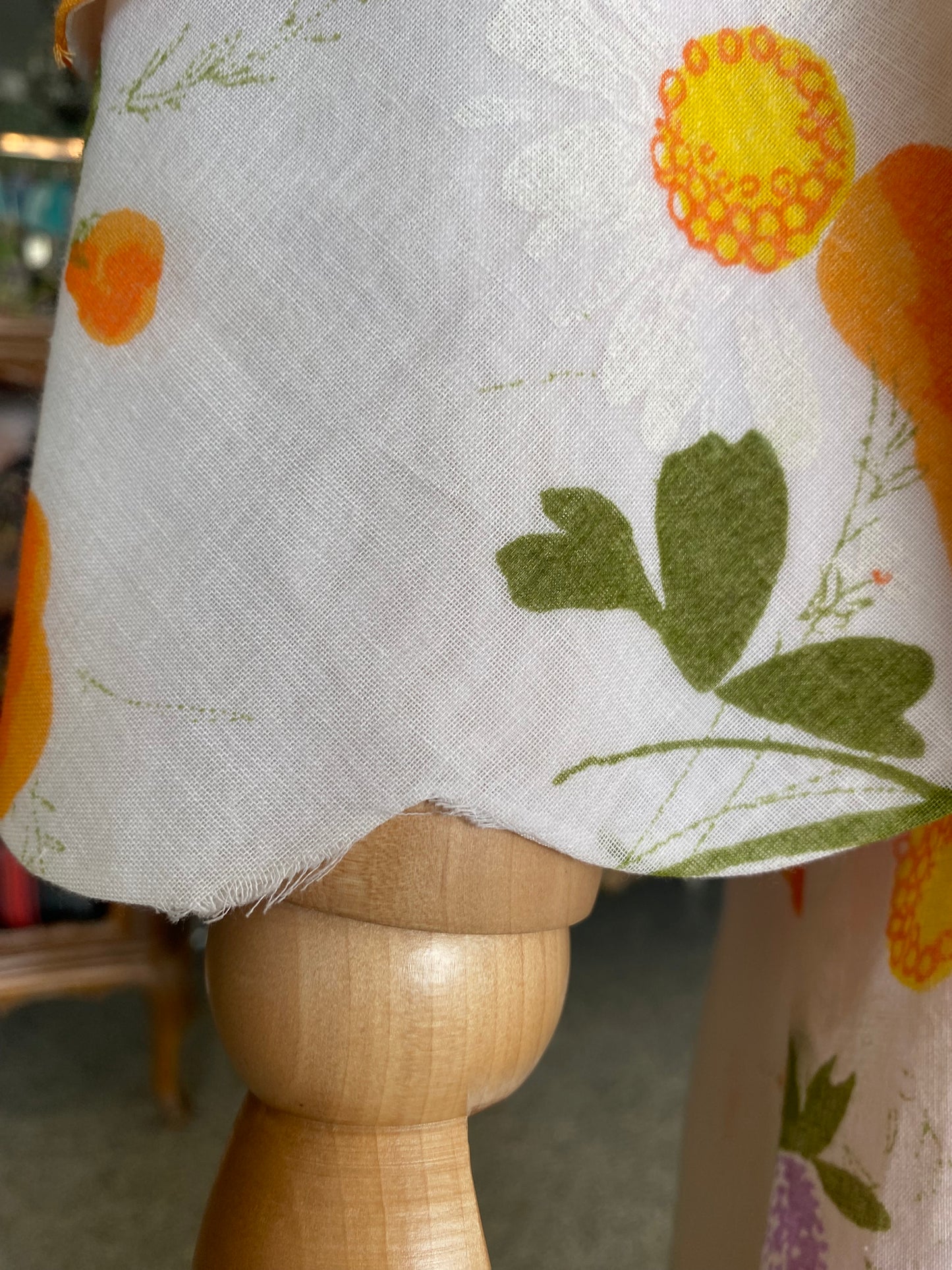 Fiori d’arancio – Maxi dress anni '70 dal sapore rinascimentale - TG. 42 circa