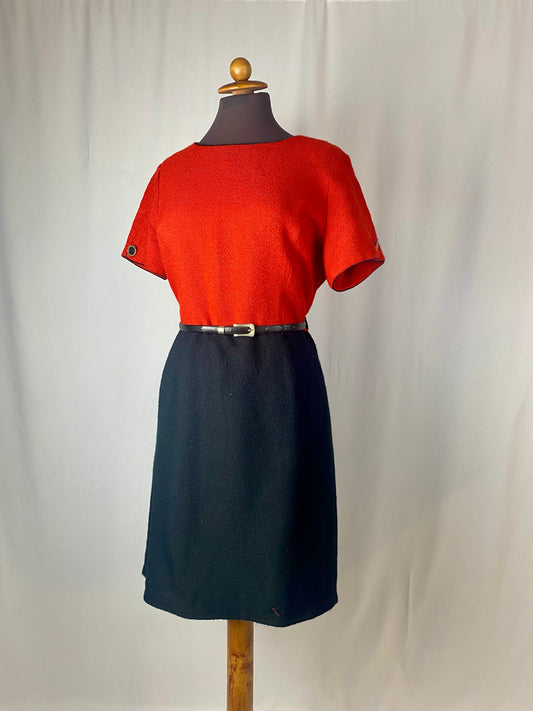 Abito anni ‘80 rosso e nero - TG. 44/46