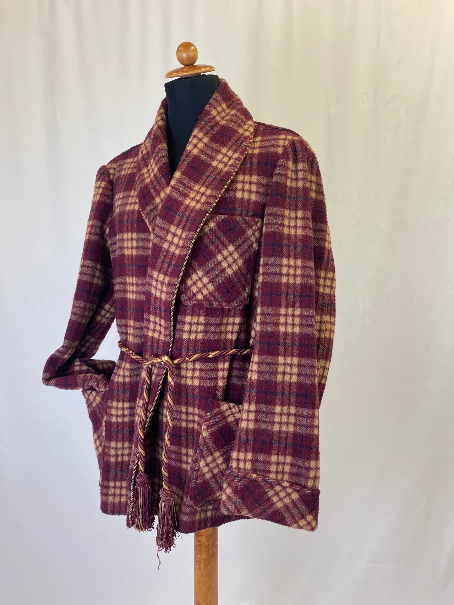 Giacca da camera borgogna e beige L-XL