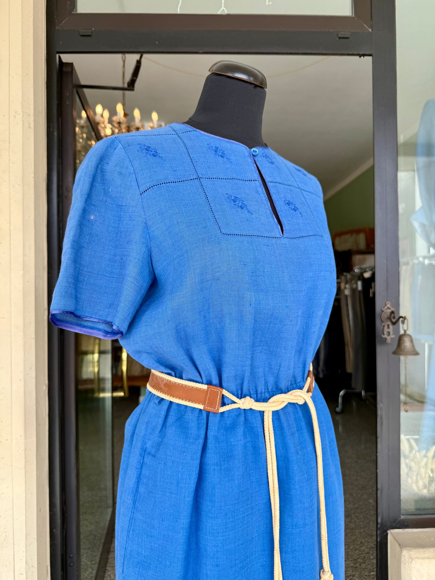 Abito da giorno blu in cotone - TG. 42 circa