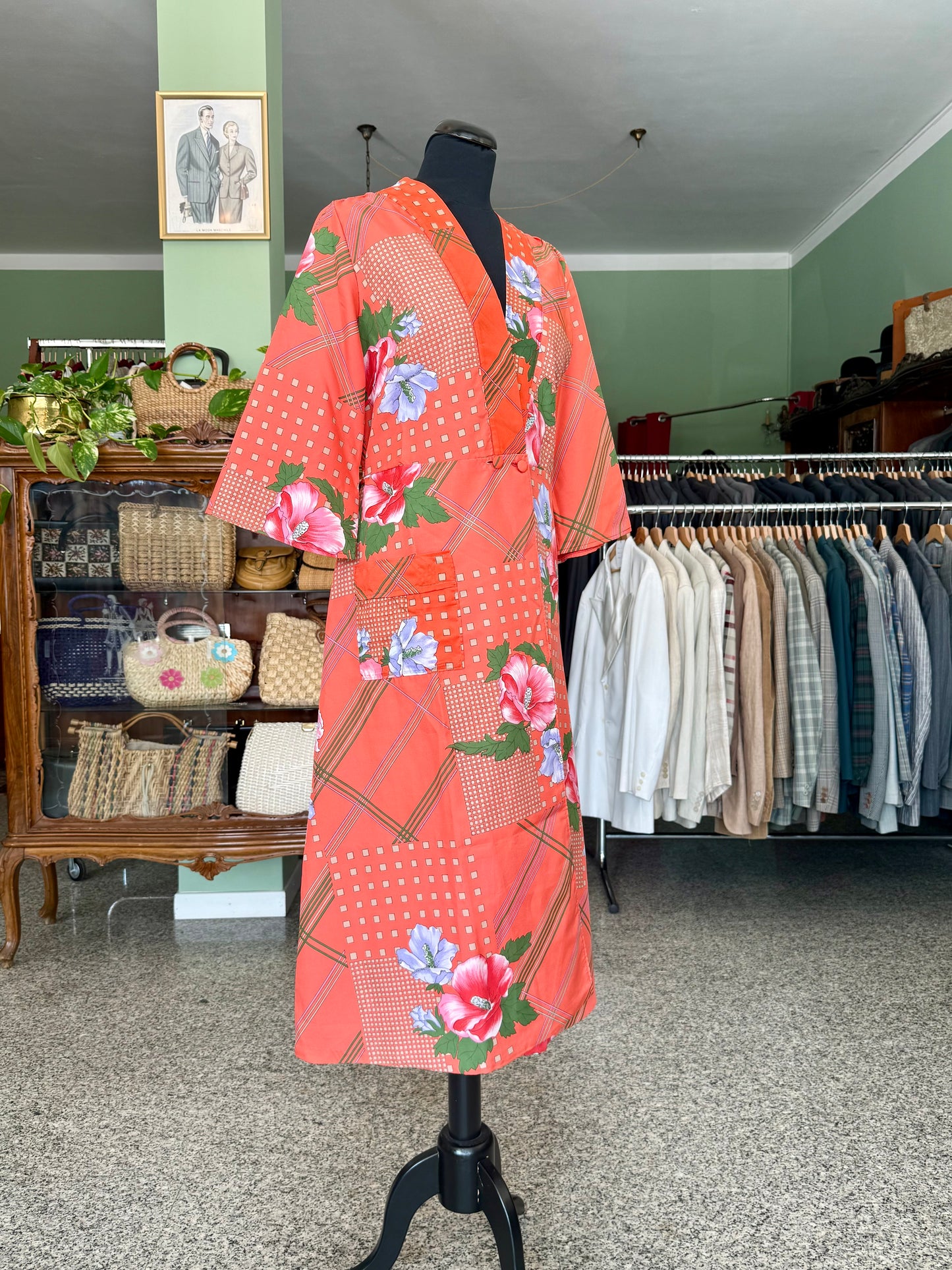 Kimono/Vestaglia Vintage Anni ’70 con Stampa Floreale